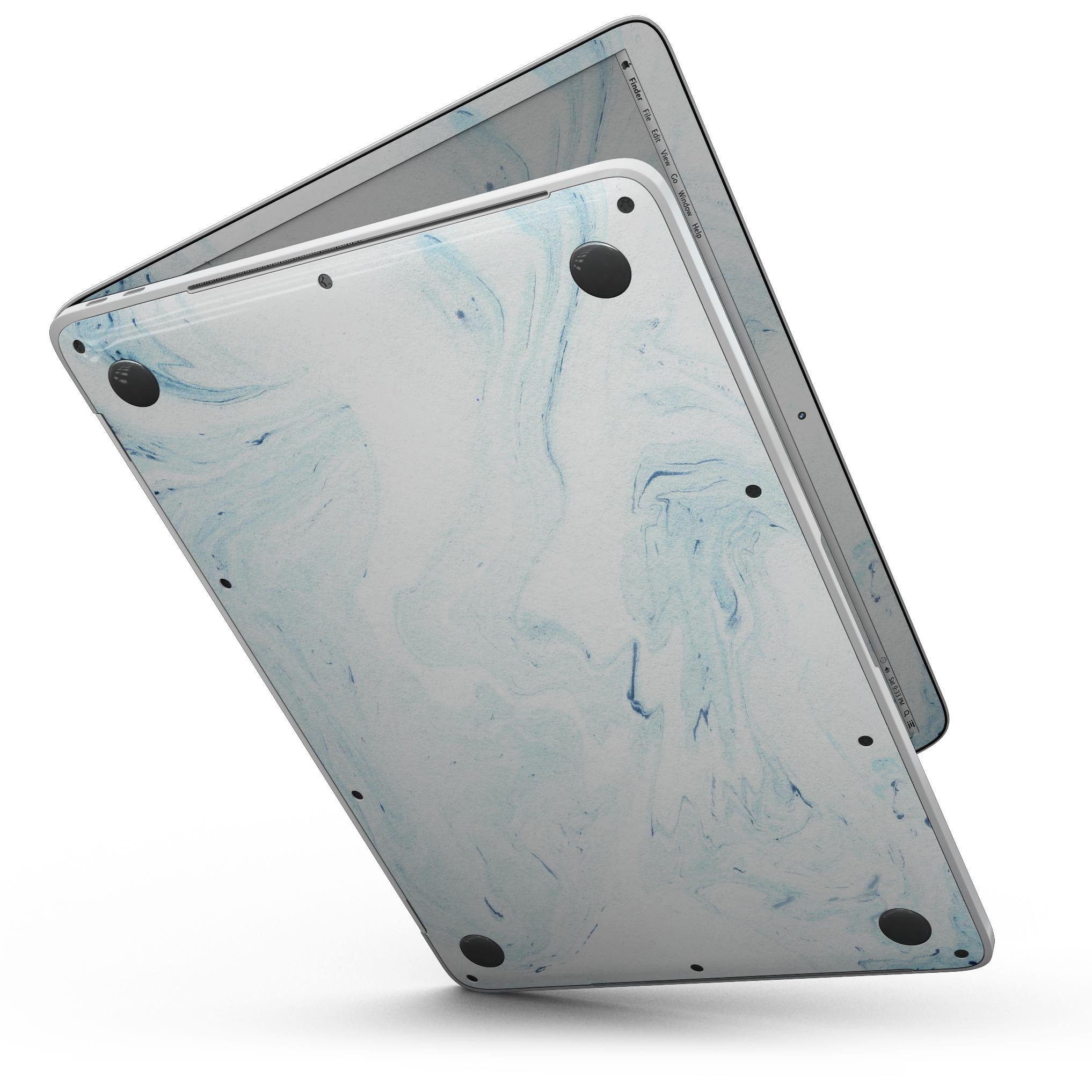 Blue 87 Textured Marble Skin Kit for 13" MacBook Pro without Touch Bar, showcasing a stylish design and premium vinyl material.