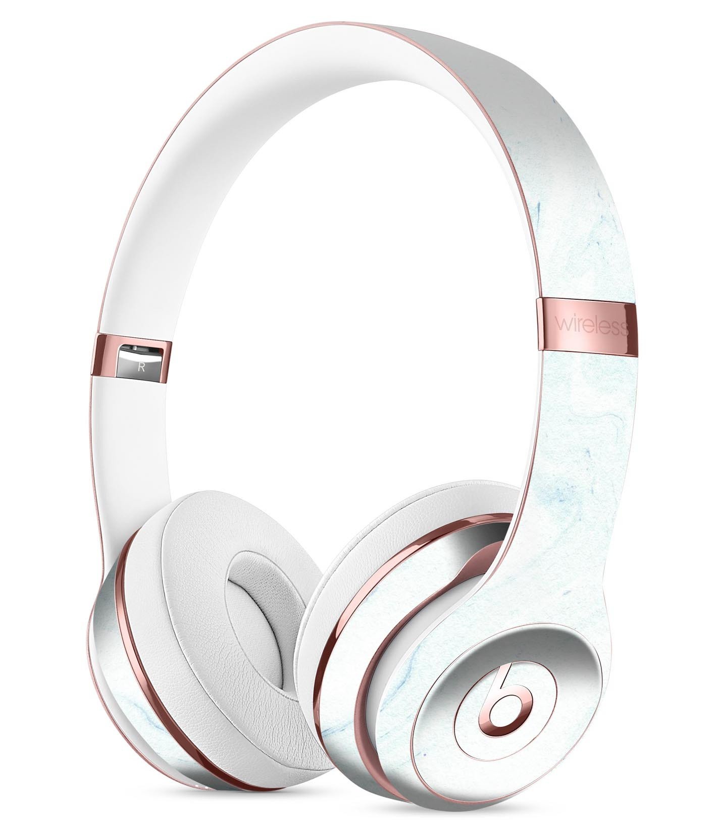 Blue 87 Textured Marble Full-Body Skin Kit for Beats by Dre Solo 3, showcasing a stylish design and premium vinyl material.