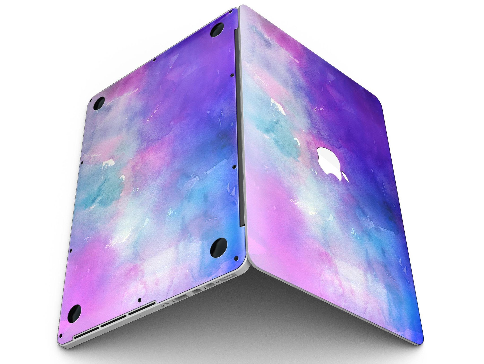 Blue 972 Absorbed Watercolor Texture skin for MacBook Pro with Retina Display, showcasing vibrant colors and a stylish design.