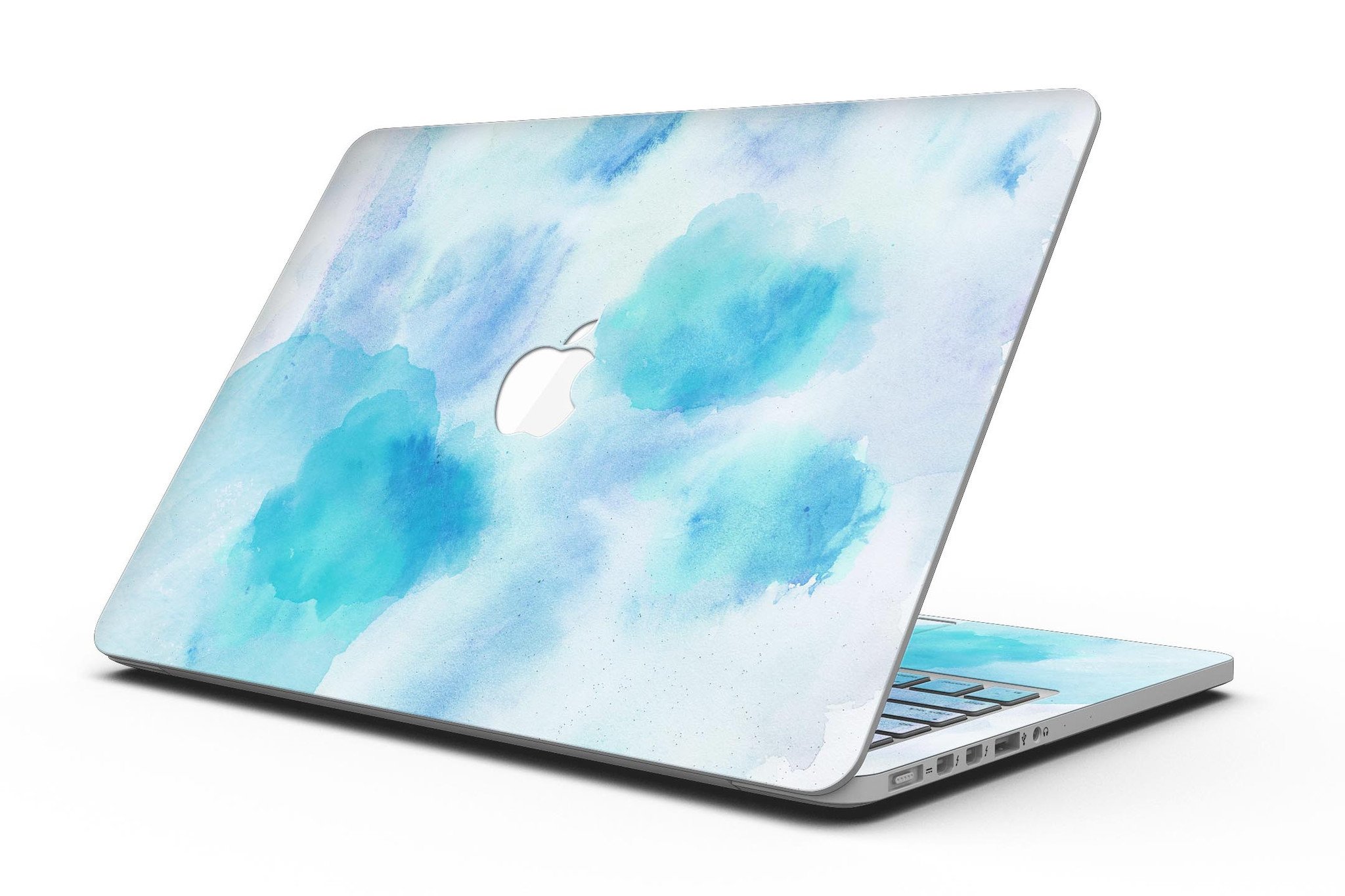 Blue 98 Absorbed Watercolor Texture skin for MacBook Pro with Retina Display, showcasing vibrant colors and a sleek design.