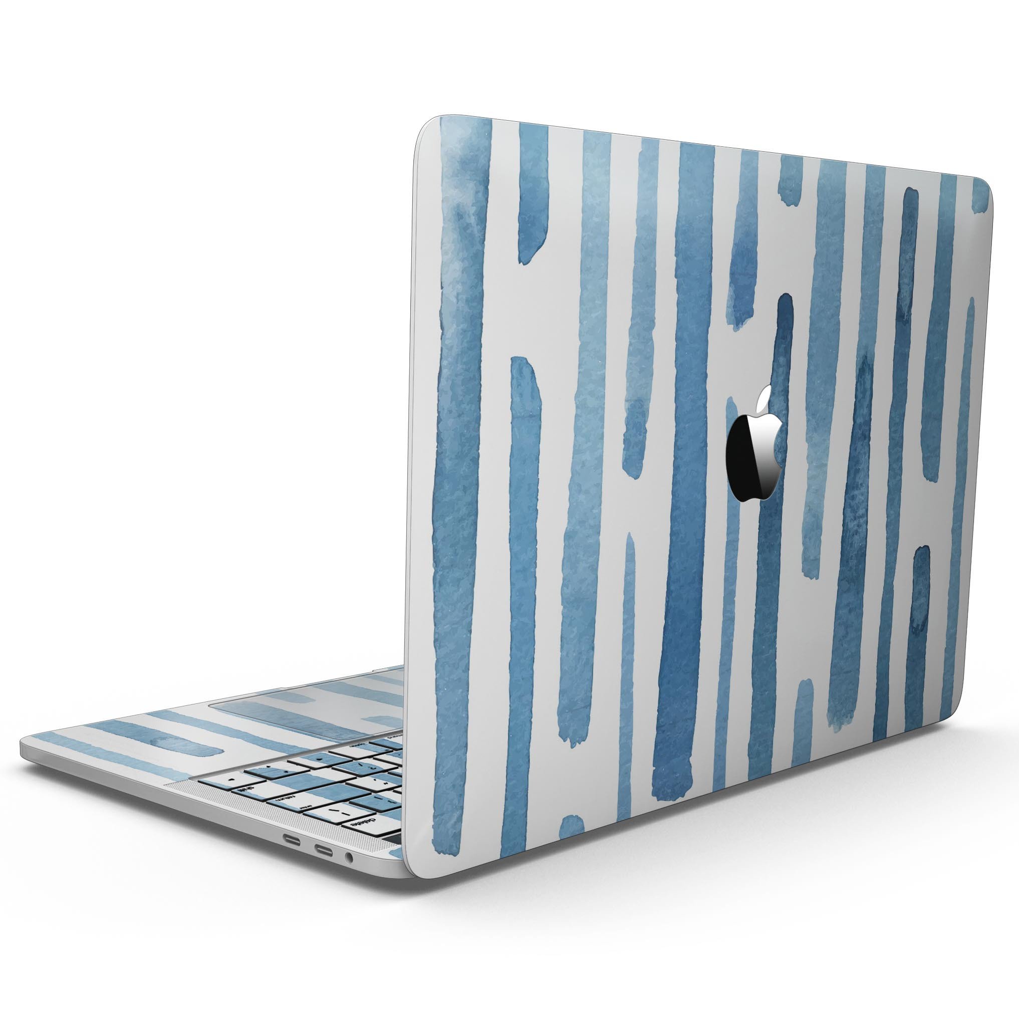 Blue Abstract WaterColor Strokes skin for 13" MacBook Pro without Touch Bar, showcasing vibrant colors and artistic design.