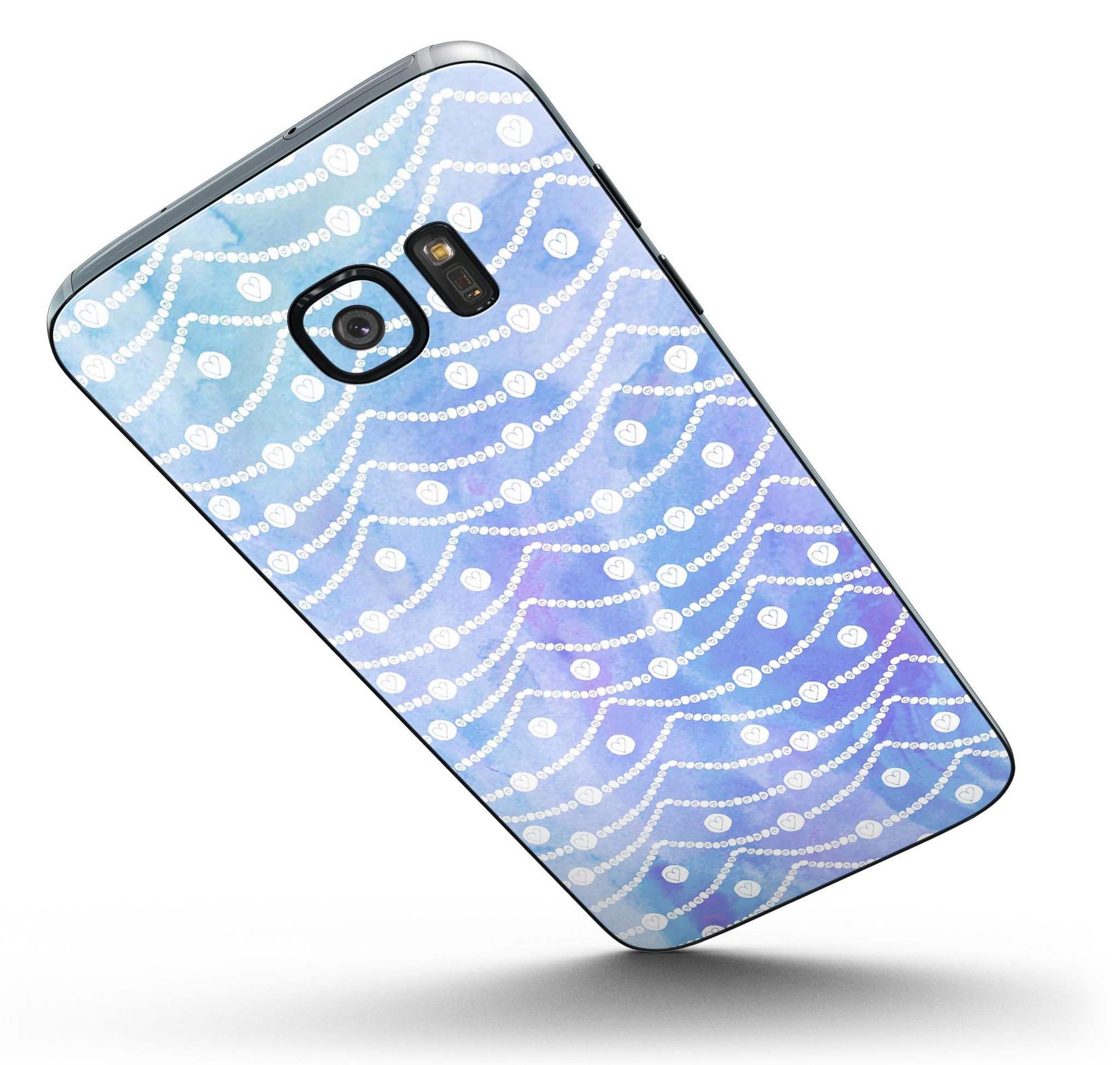 Blue and Pink Watercolor Spill Skin-Kit for Samsung Galaxy S7/S7 Edge, showcasing vibrant colors and premium vinyl material.