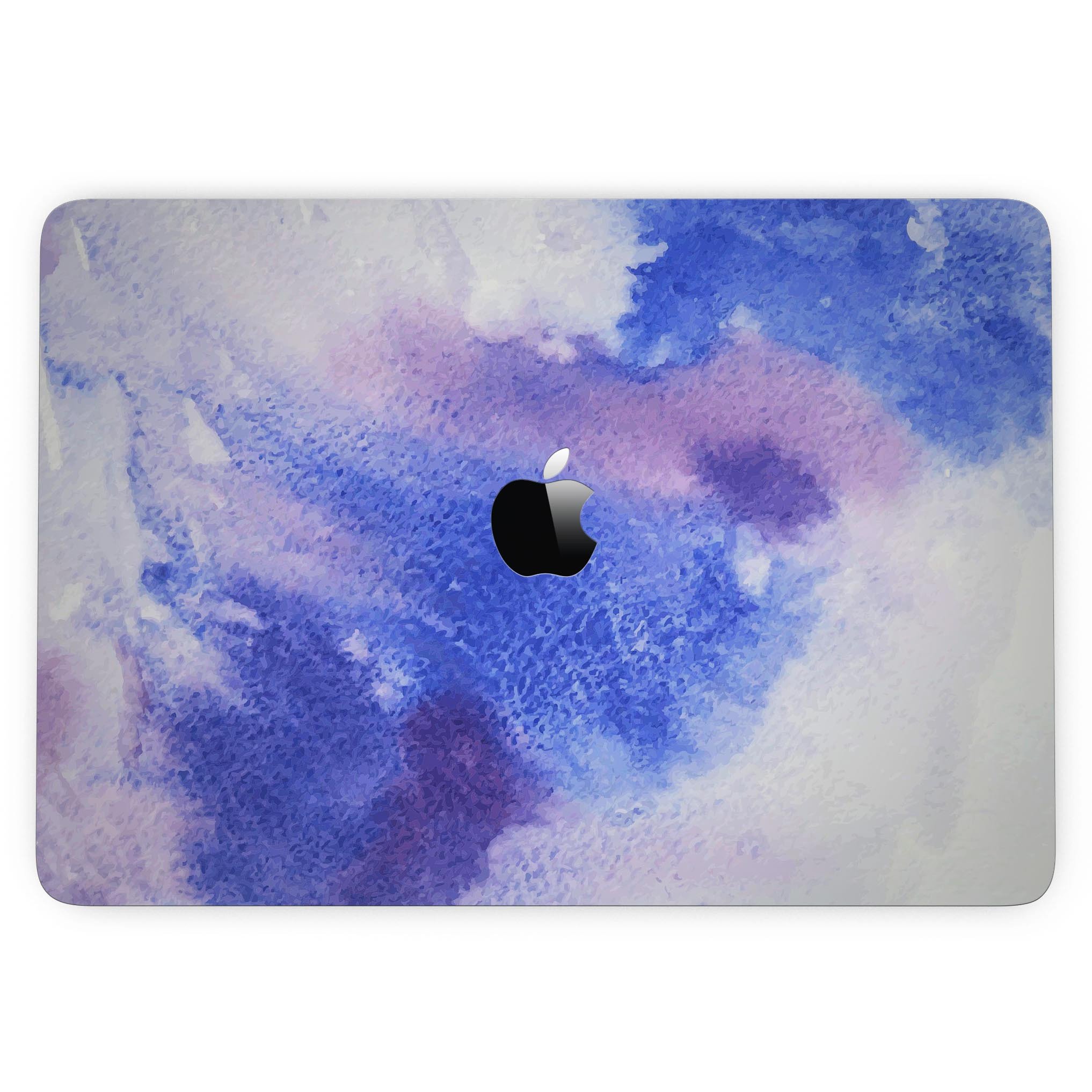 Blue and Pink Watercolor Spill skin for MacBook Pro with Touch Bar, showcasing vibrant colors and a stylish design.