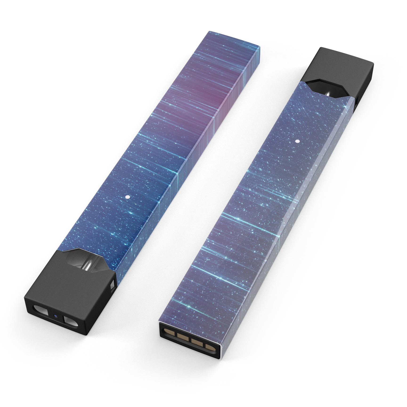 Blue and Purple Scaratched Streaks decal skin for JUUL vaping device, showcasing vibrant colors and sleek design.