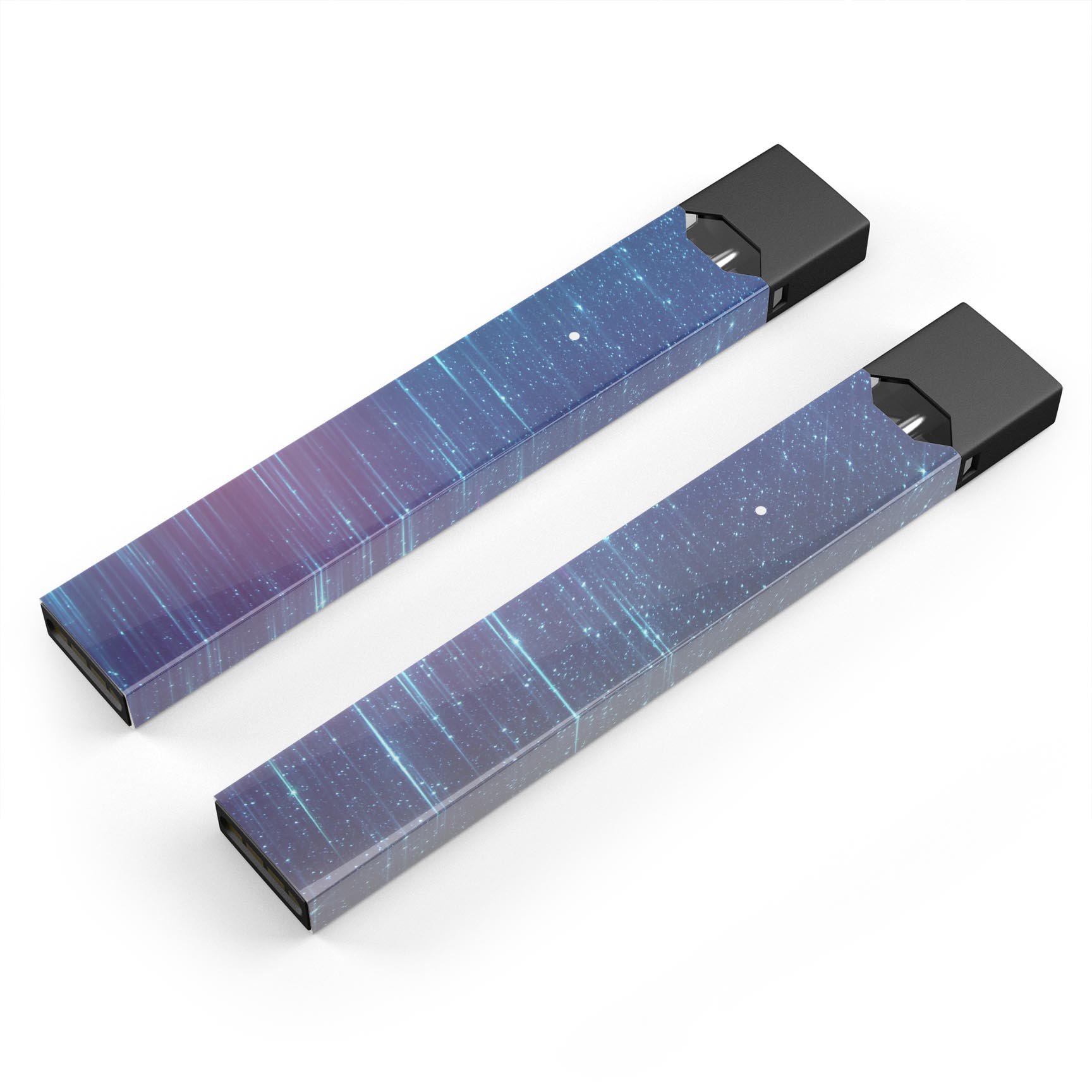 Blue and Purple Scaratched Streaks decal skin for JUUL vaping device, showcasing vibrant colors and sleek design.