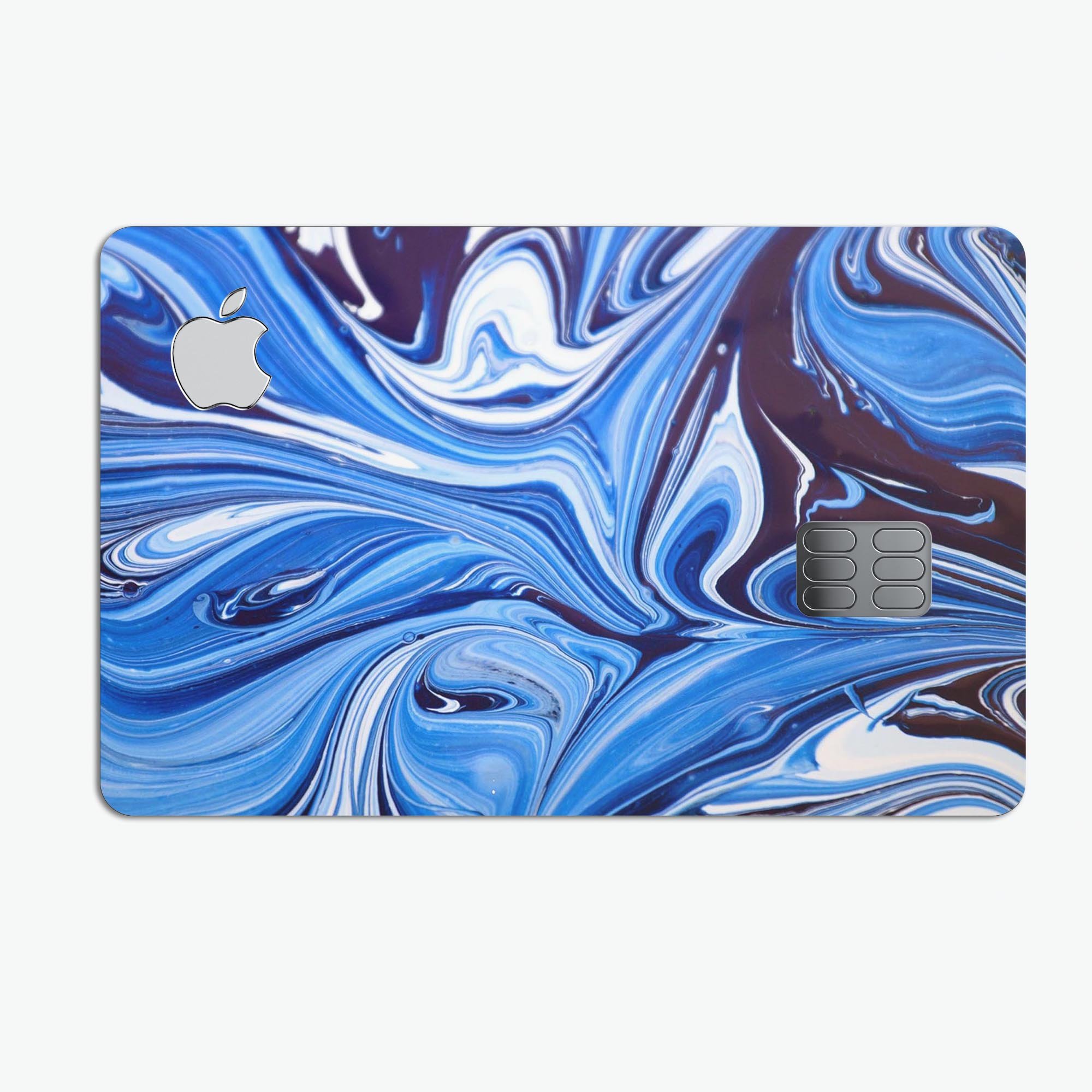 Blue and White Blended Paint skin for Apple Card, showcasing a stylish design with premium vinyl material.