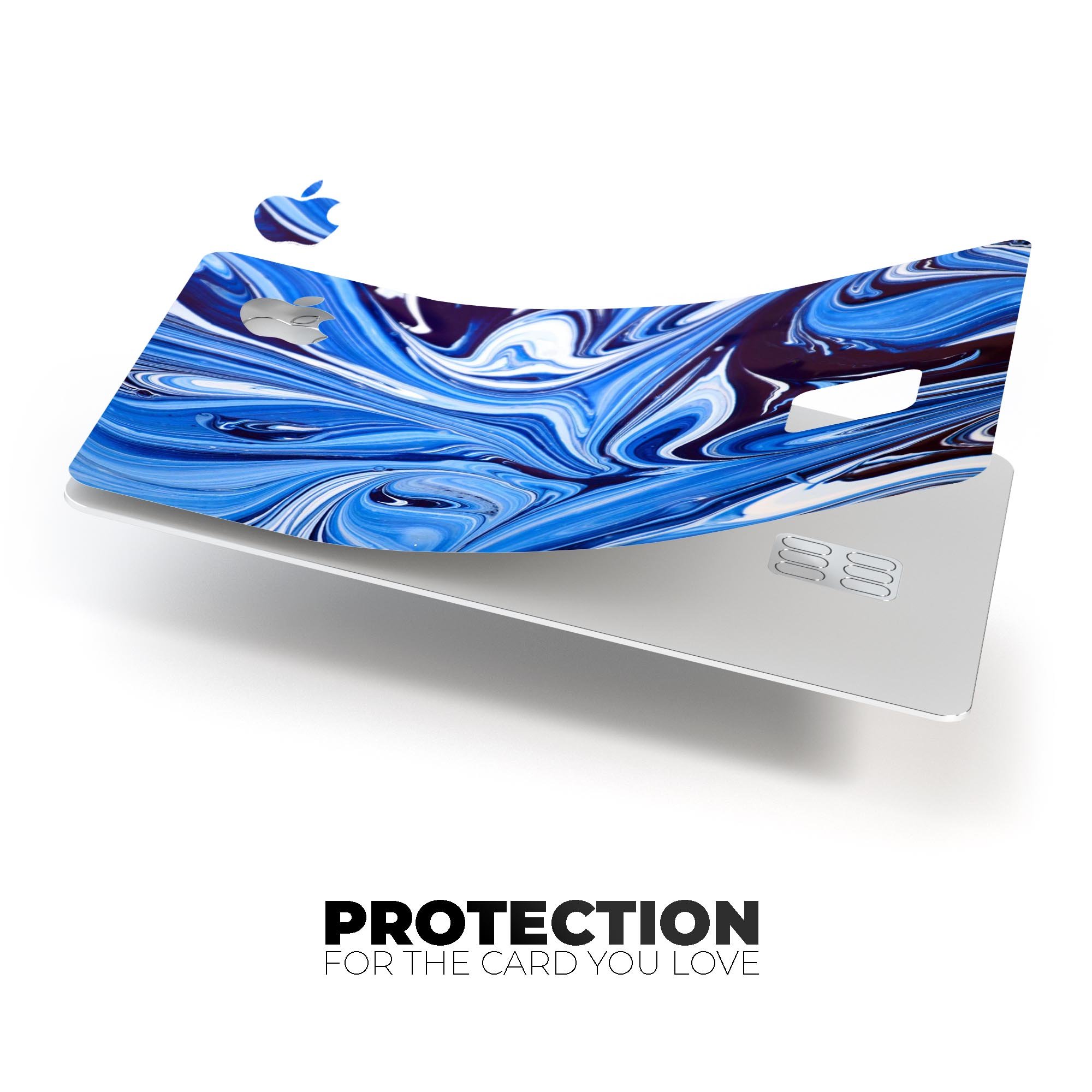 Blue and White Blended Paint skin for Apple Card, showcasing a stylish design with premium vinyl material.