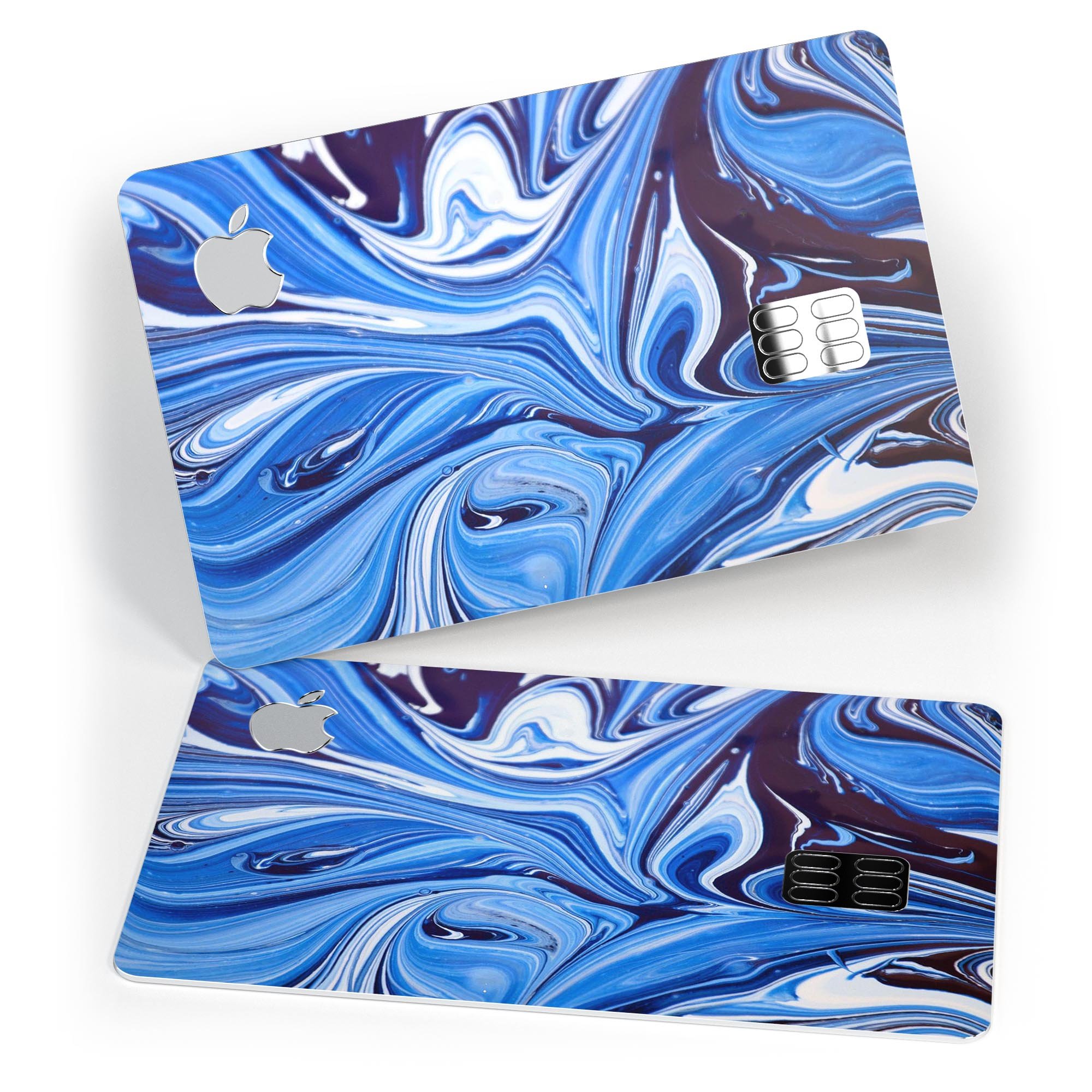 Blue and White Blended Paint skin for Apple Card, showcasing a stylish design with premium vinyl material.