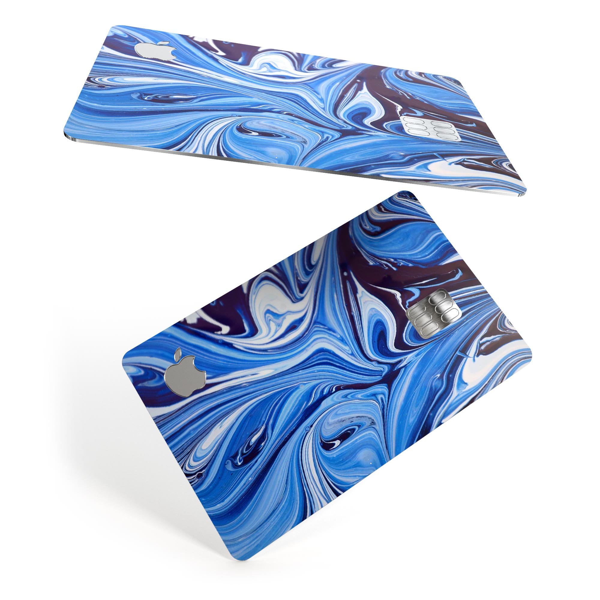 Blue and White Blended Paint skin for Apple Card, showcasing a stylish design with premium vinyl material.