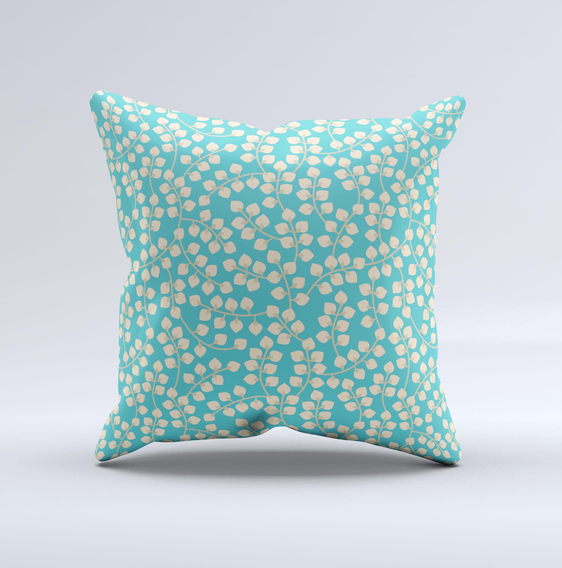 Blue and yellow floral pattern decorative throw pillow, handcrafted with high thread count fabric and polyester filling, showcasing unique design.