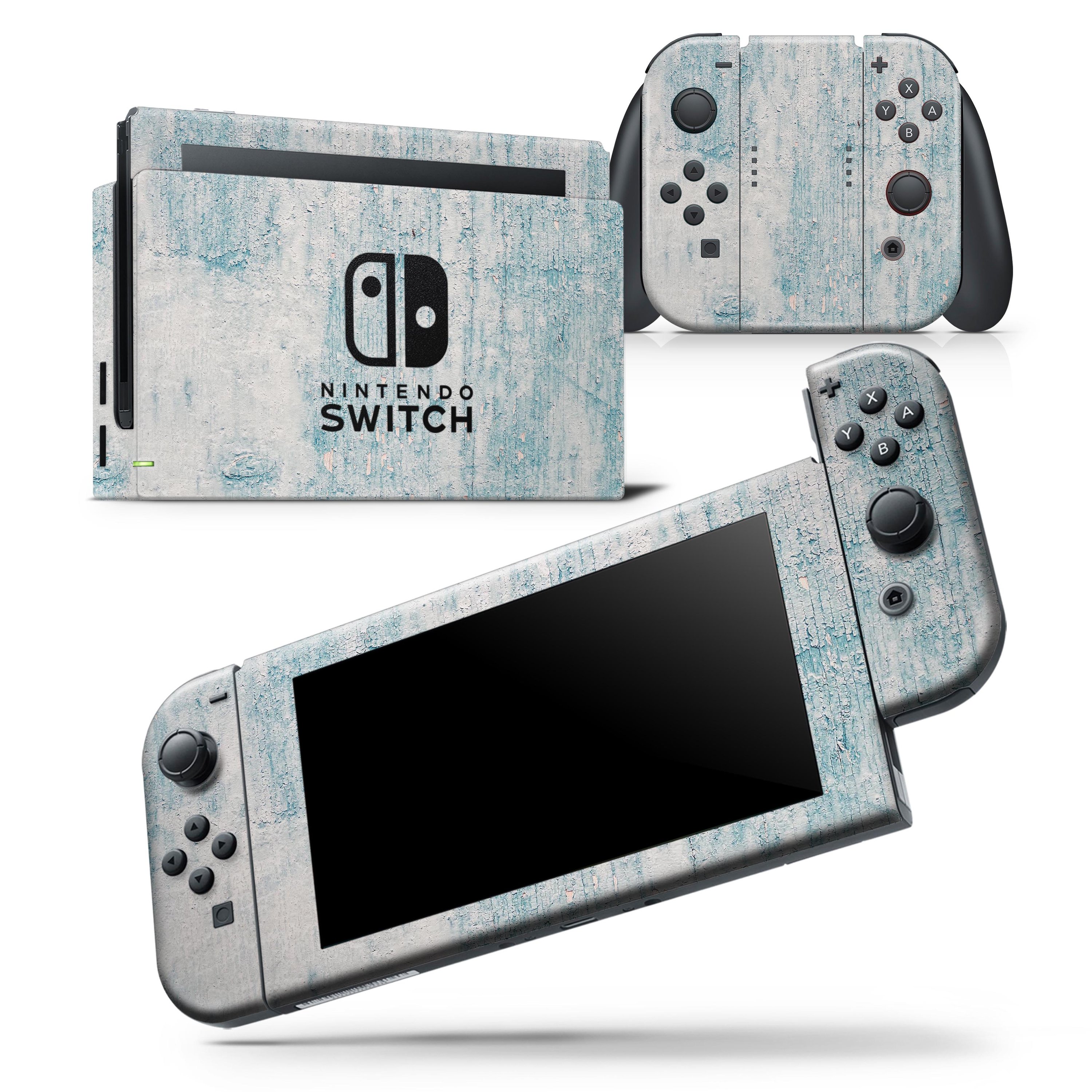 Blue Chipped Concrete Wall skin wrap decal for Nintendo Switch Lite, showcasing a stylish design that fits snugly on the device.
