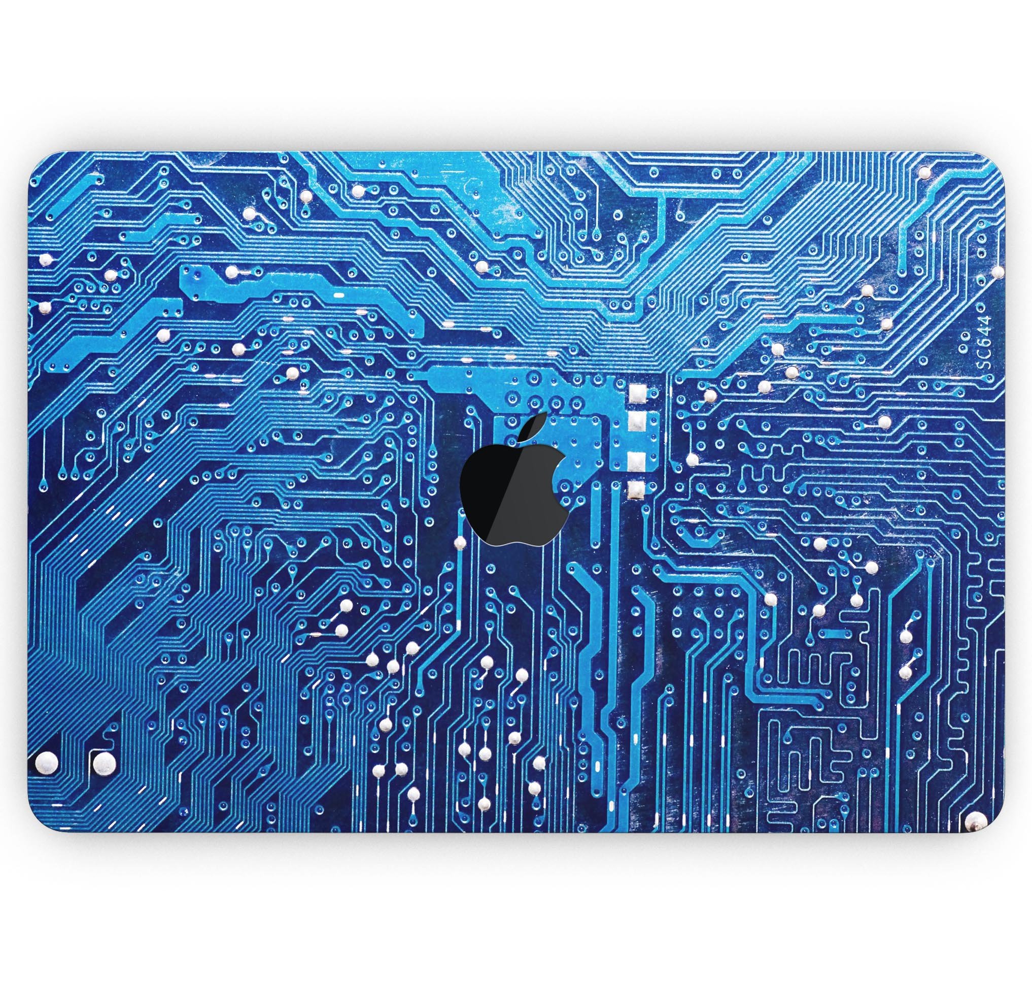 Blue Circuit Board V1 skin decal wrap kit for Apple MacBook, showcasing a stylish design and premium vinyl material.