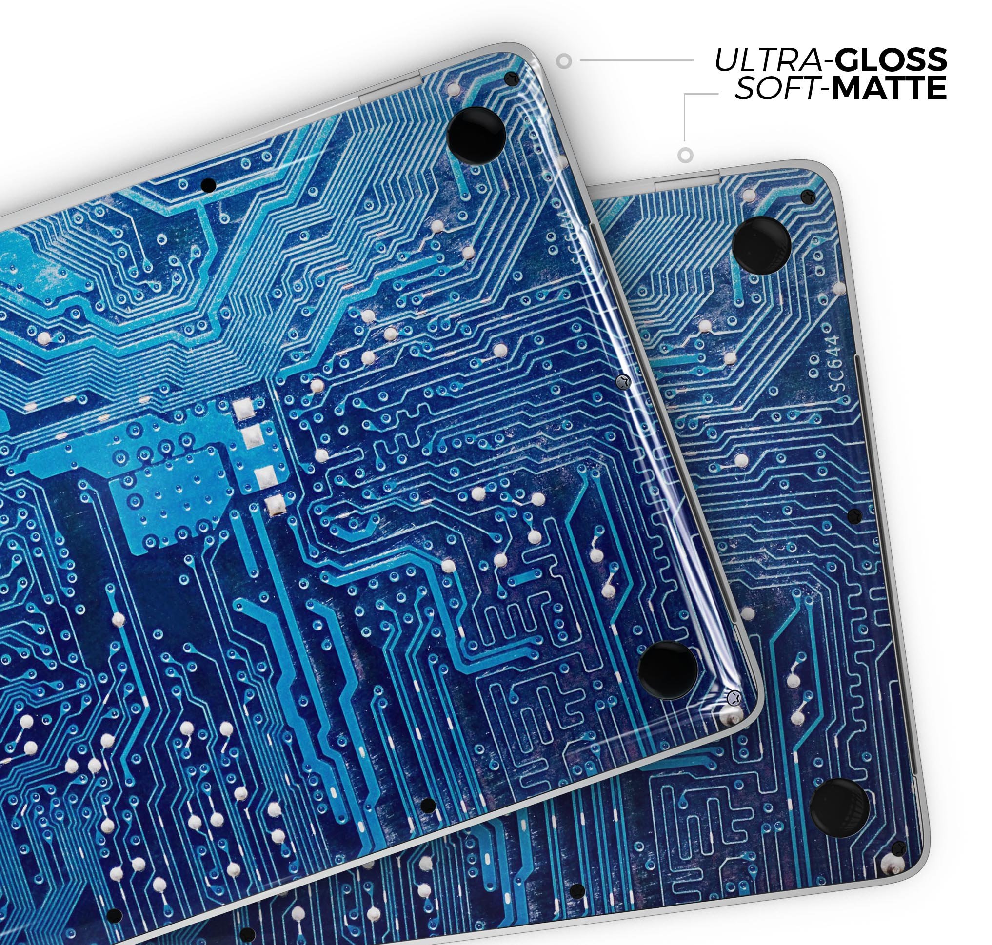 Blue Circuit Board V1 skin decal wrap kit for Apple MacBook, showcasing a stylish design and premium vinyl material.