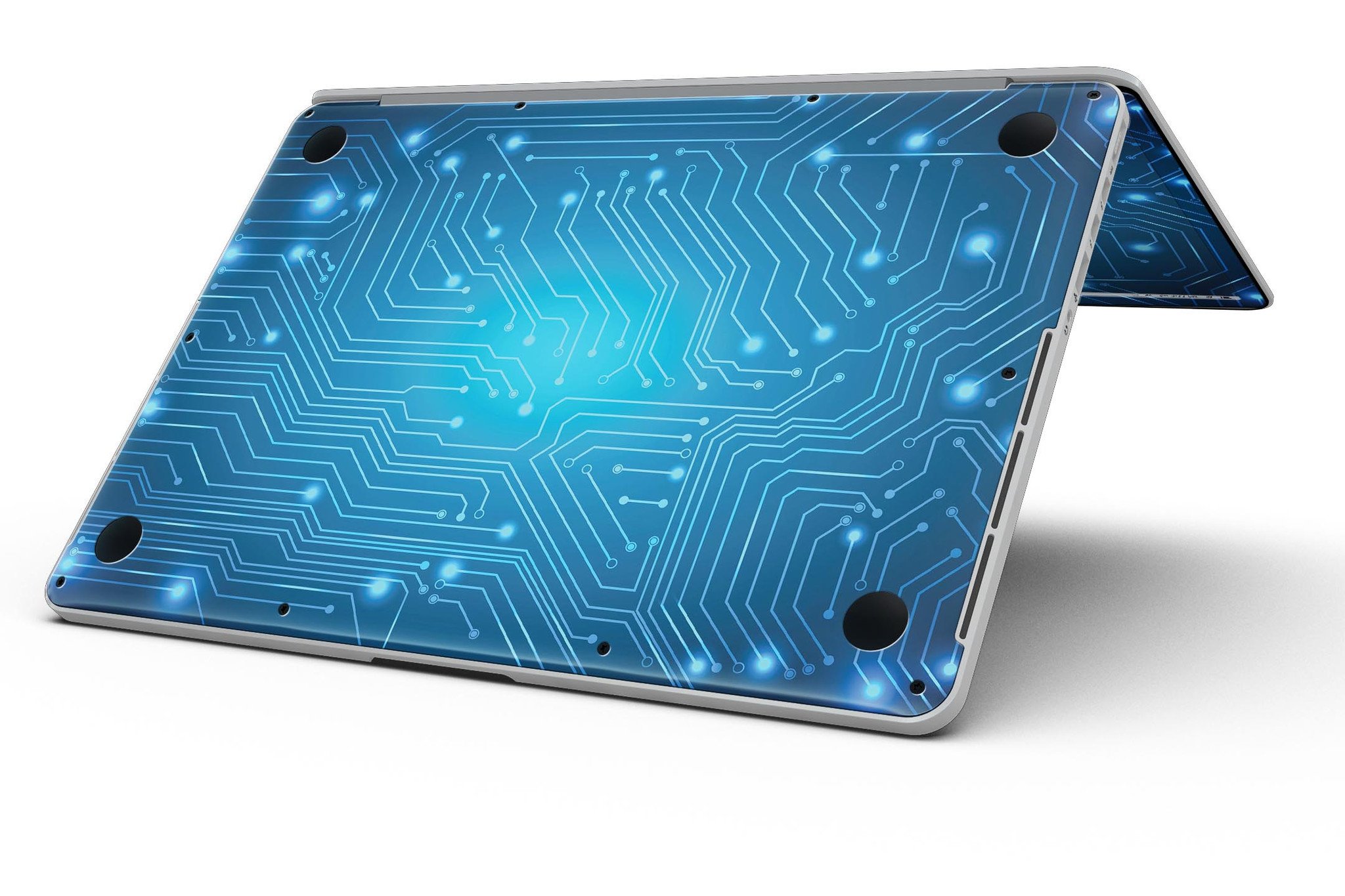 Blue Circuit Board V2 skin for MacBook Pro with Retina Display, showcasing a vibrant circuit design that adds style and protection.