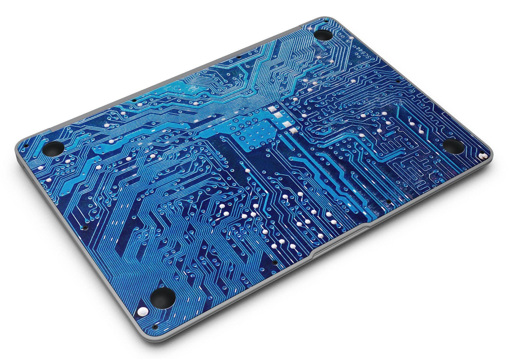 Blue Circuit Board V1 Skin Kit for MacBook Air, showcasing a vibrant circuit board design on premium vinyl.
