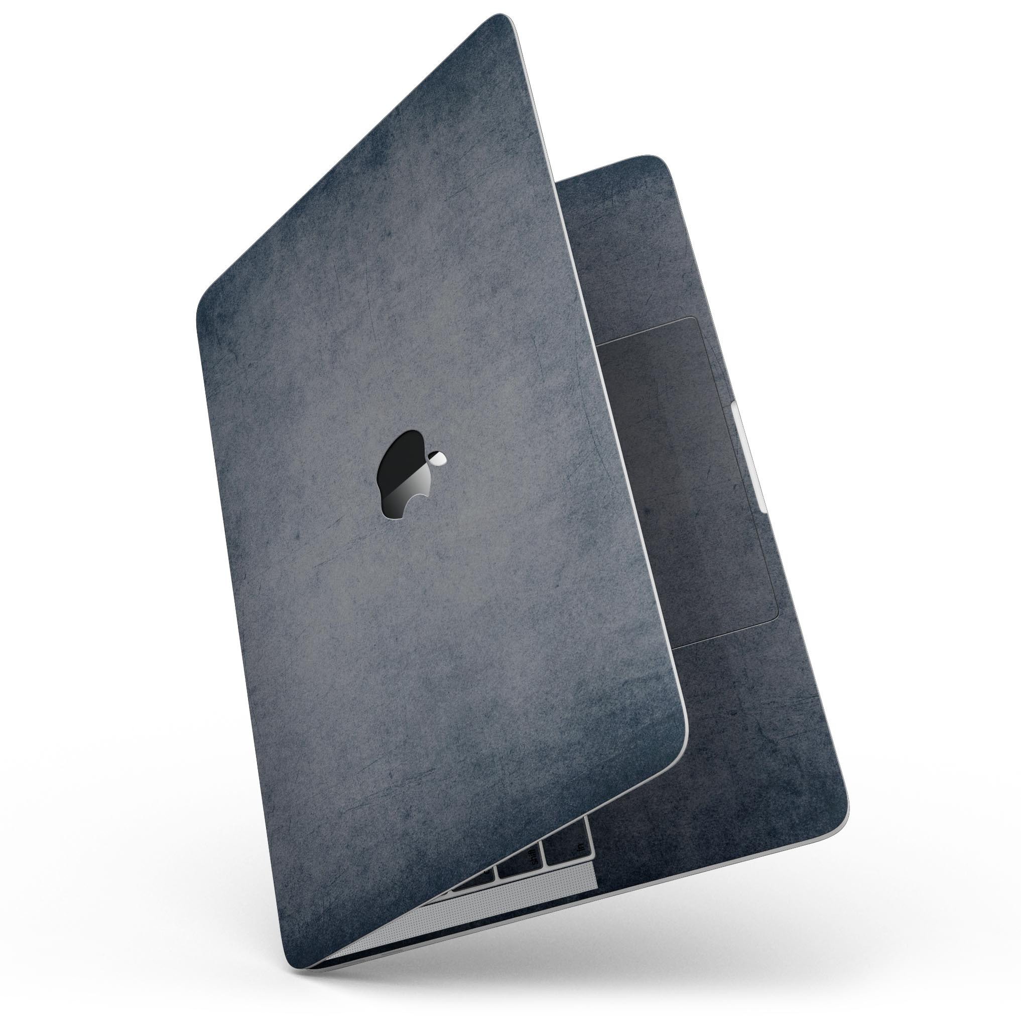 Blue Concrete Grunge Surface Skin for 13" MacBook Pro without Touch Bar, showcasing a stylish design and premium vinyl material.