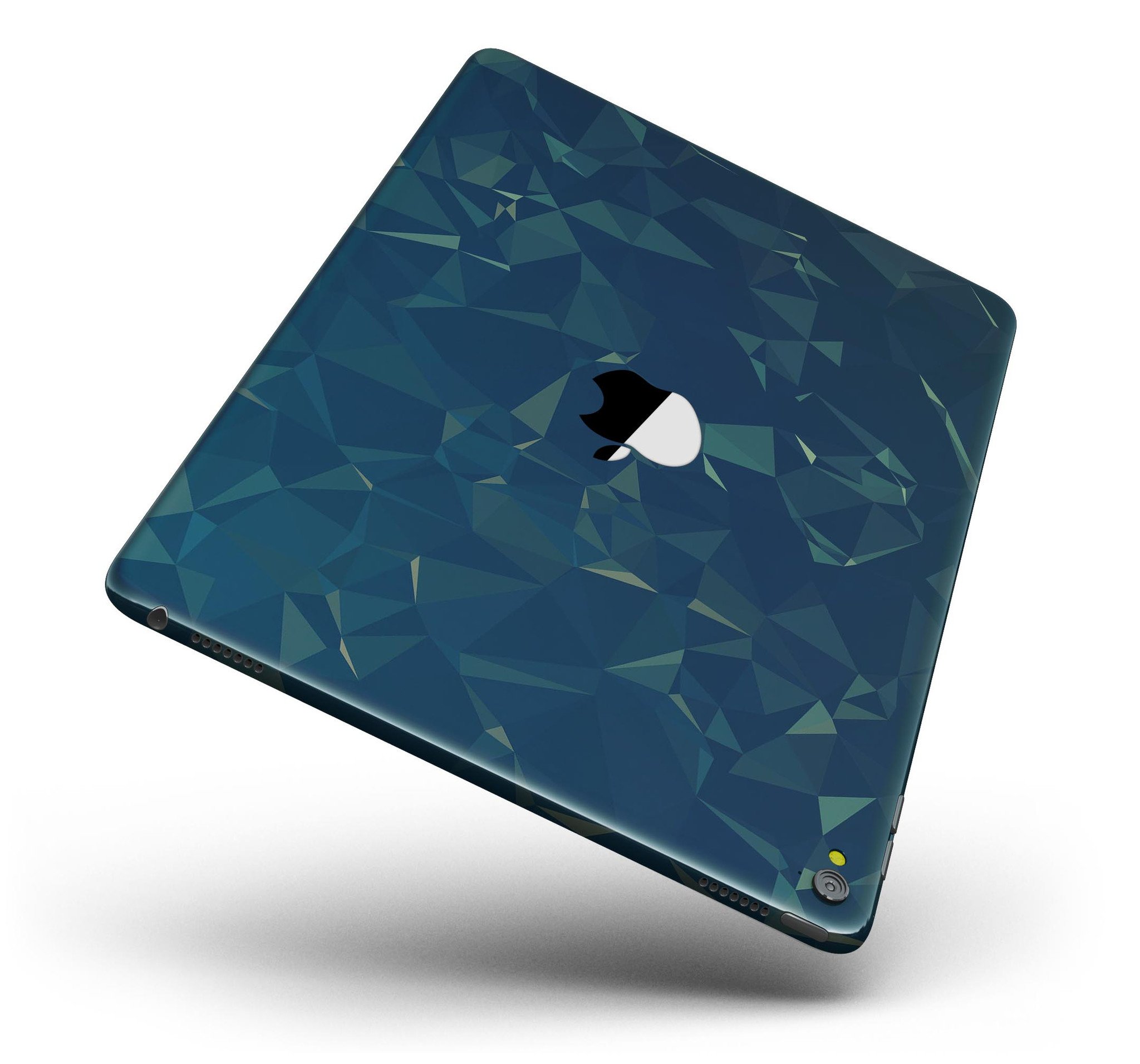 Blue Geometric V10 Full Body Skin for iPad Pro, showcasing a stylish geometric design that fits both 9.7" and 12.9" models.