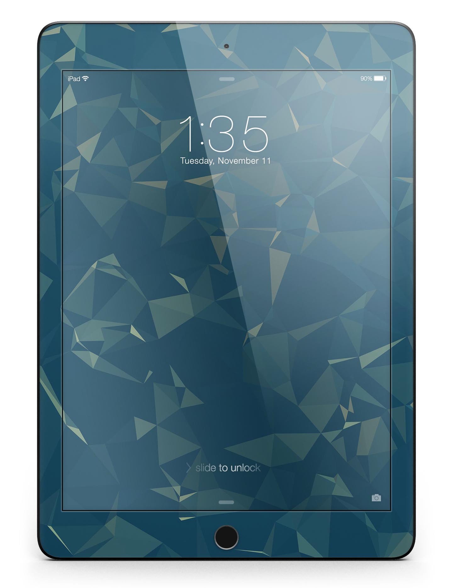 Blue Geometric V10 Full Body Skin for iPad Pro, showcasing a stylish geometric design that fits both 9.7" and 12.9" models.