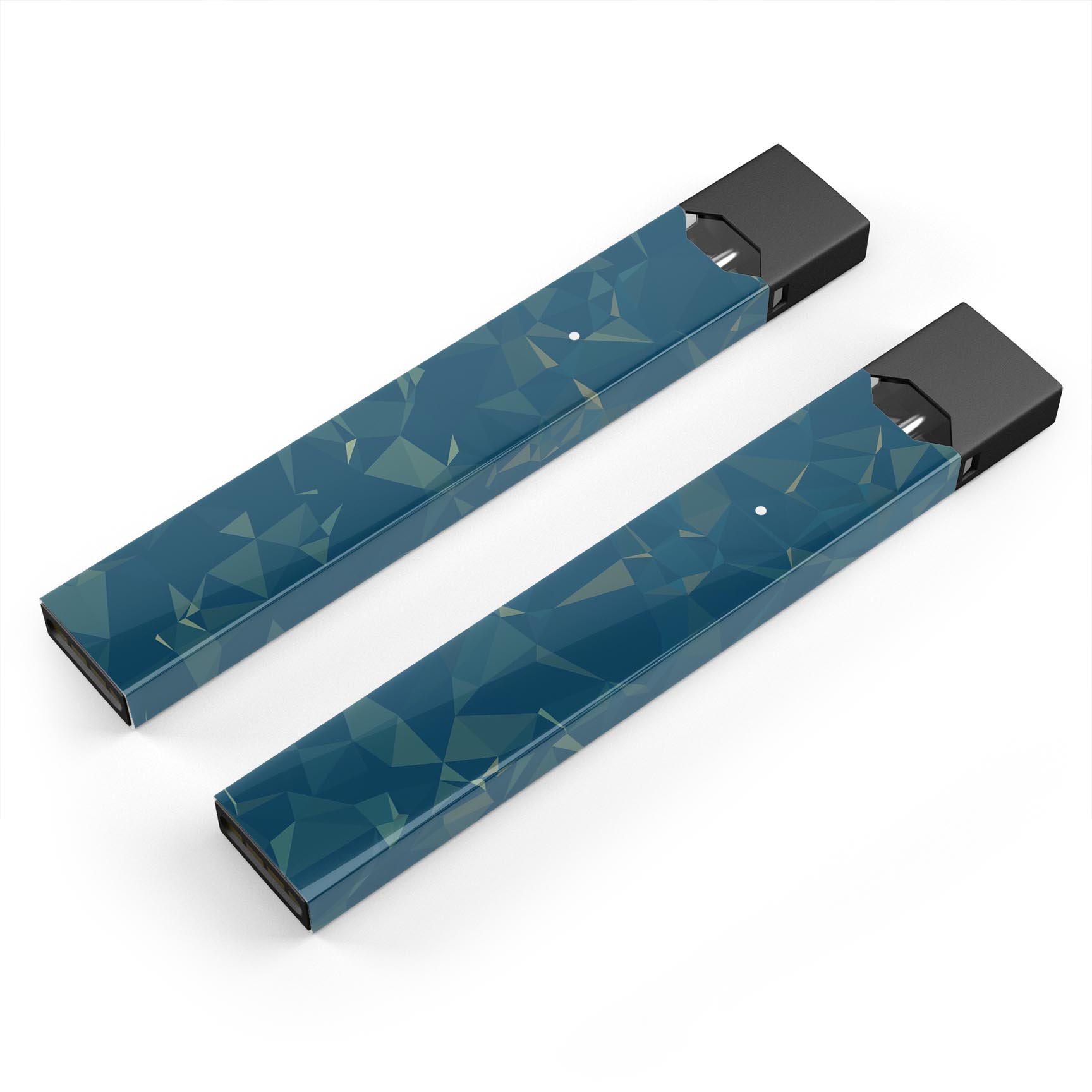 Blue Geometric V10 skin-wrap sticker designed for JUUL vaping device, showcasing a vibrant geometric pattern.