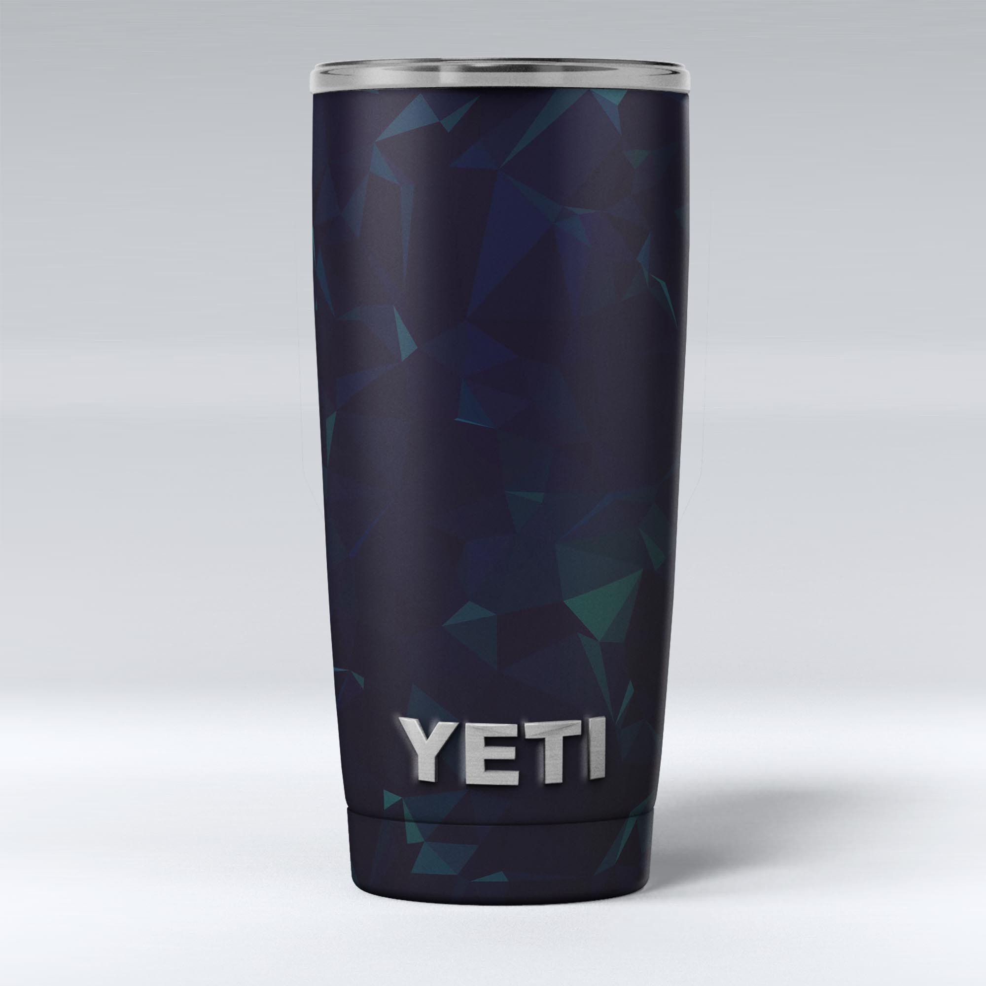 Blue Geometric V13 skin decal vinyl wrap kit for Yeti Coolers, showcasing a stylish geometric design that enhances the cooler's appearance.