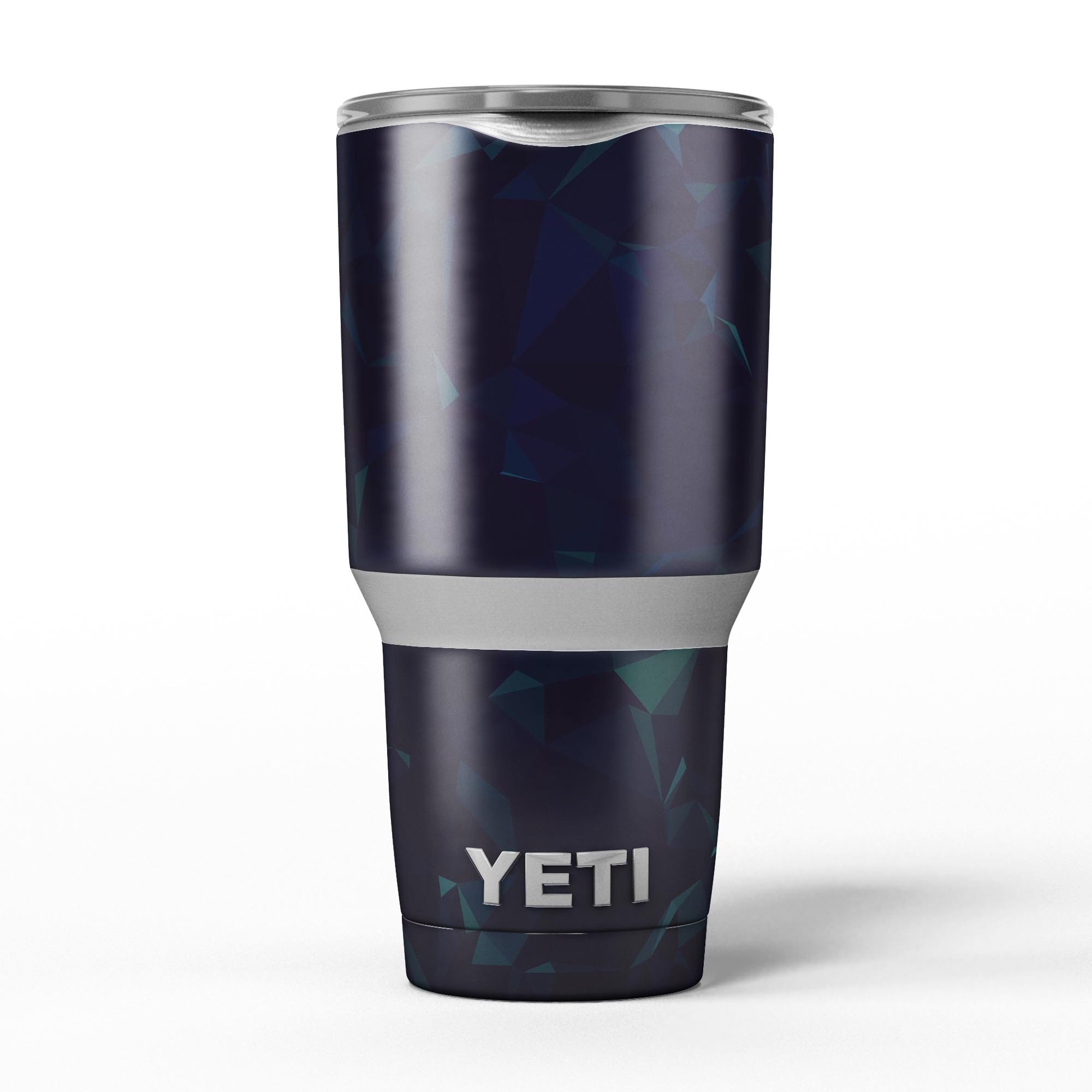 Blue Geometric V13 skin decal vinyl wrap kit for Yeti Coolers, showcasing a stylish geometric design that enhances the cooler's appearance.
