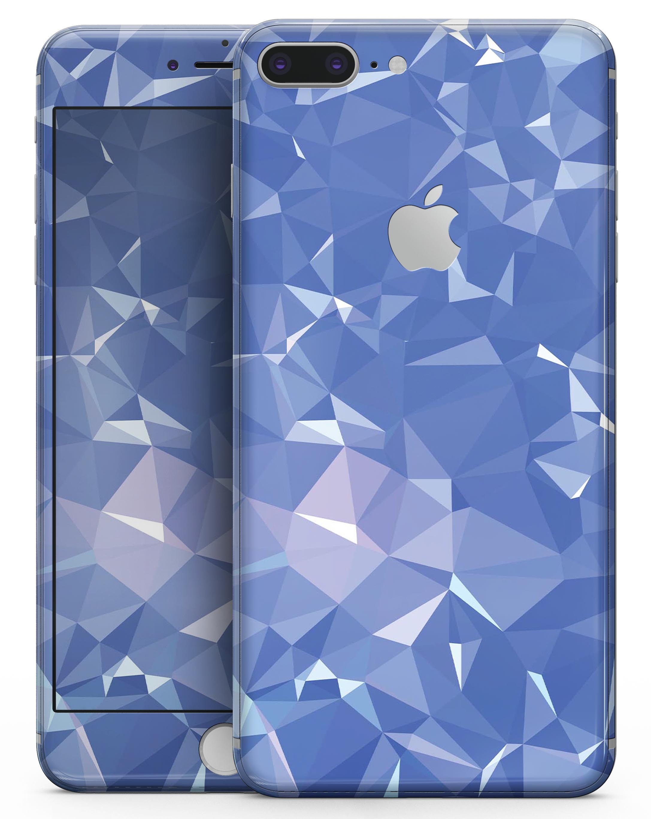 Blue Geometric V16 skin-kit for iPhone 8 and 8 Plus, showcasing a stylish geometric design on premium vinyl.