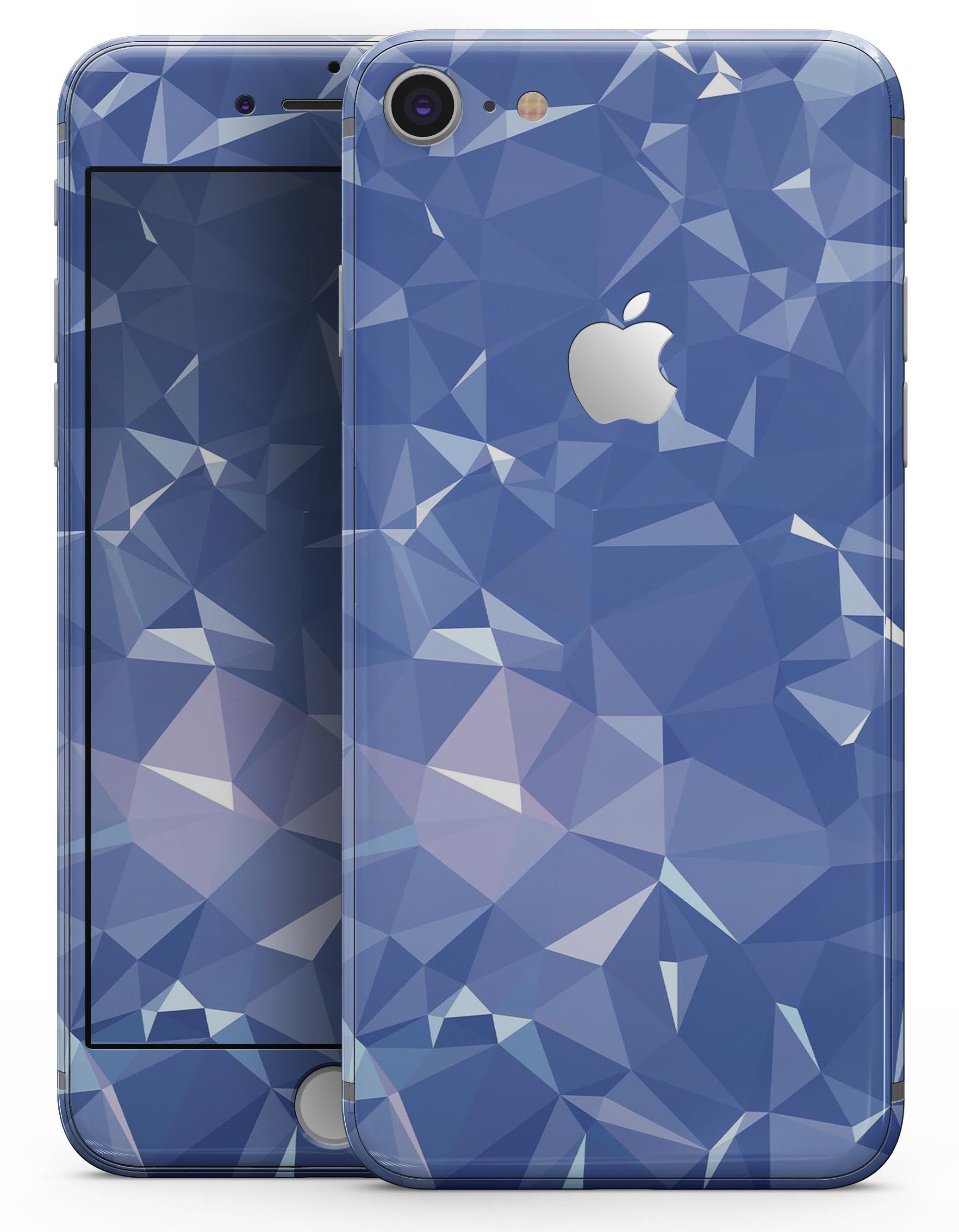 Blue Geometric V16 skin-kit for iPhone 8 and 8 Plus, showcasing a stylish geometric design on premium vinyl.
