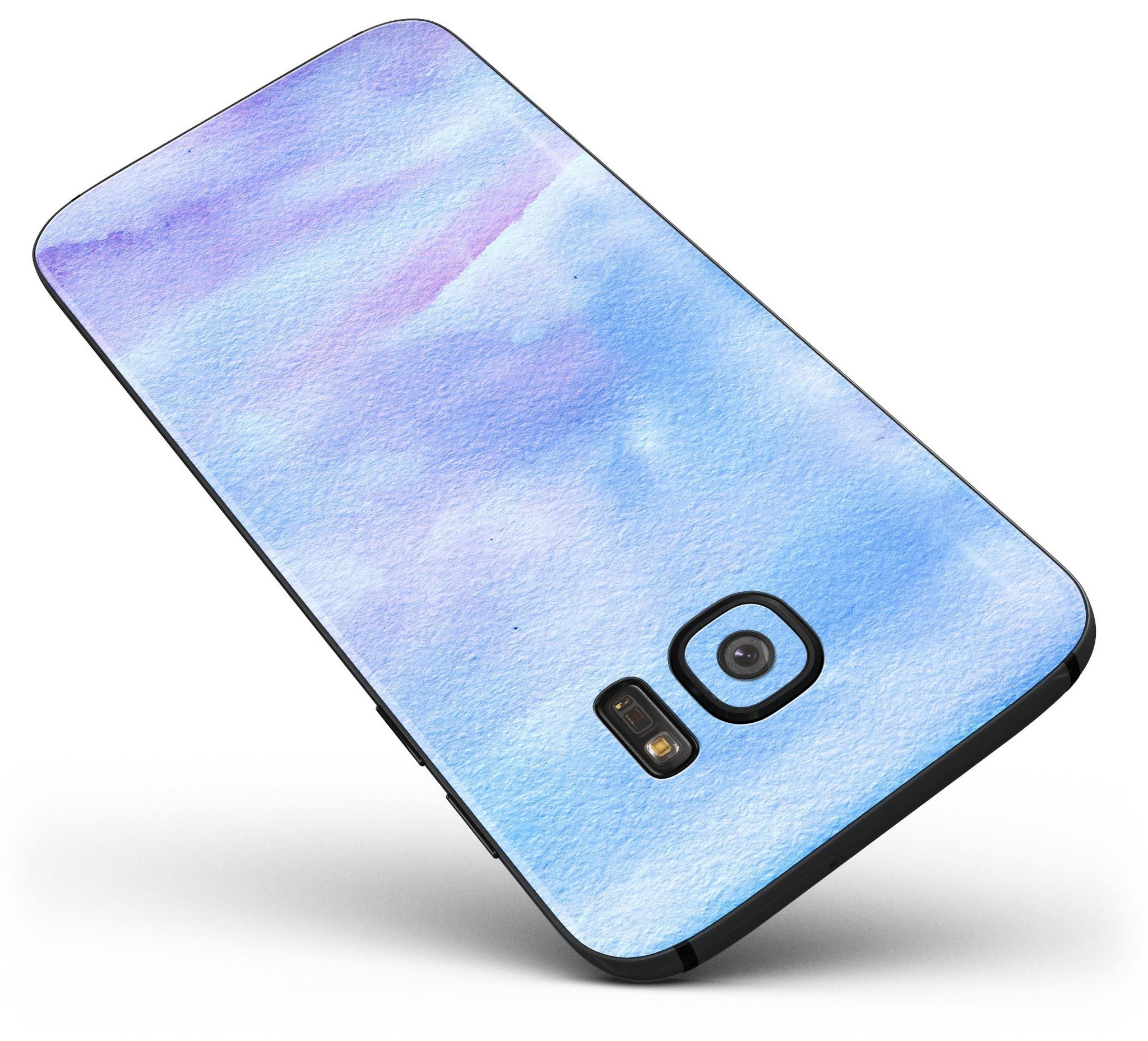 Blue and green watercolor swirl skin for Samsung Galaxy S7 and S7 Edge, showcasing vibrant colors and a stylish design.