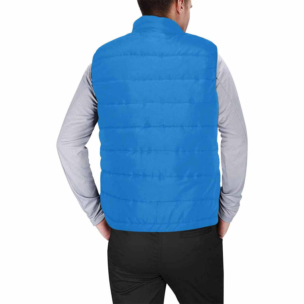Blue Grotto Men's Padded Vest featuring a quilted design, zipper closure, and lightweight material, perfect for layering in cool weather.