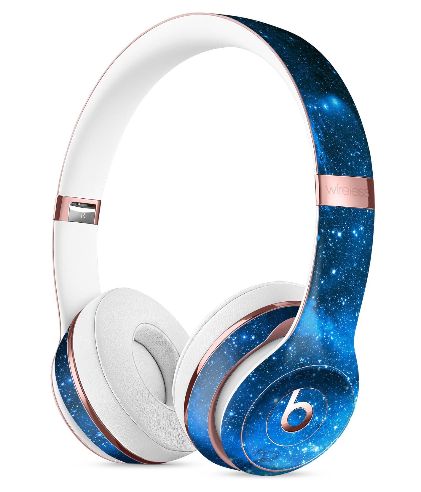 Blue Hue Nebula Full-Body Skin Kit for Beats by Dre Solo 3, showcasing vibrant colors and precise fit.