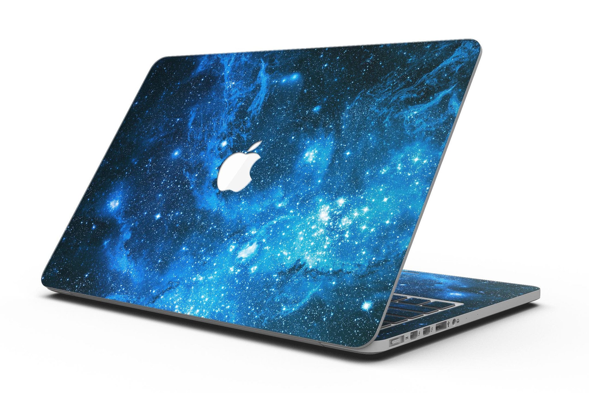 Blue Hue Nebula skin for MacBook Pro with Retina Display, showcasing vibrant colors and sleek design.