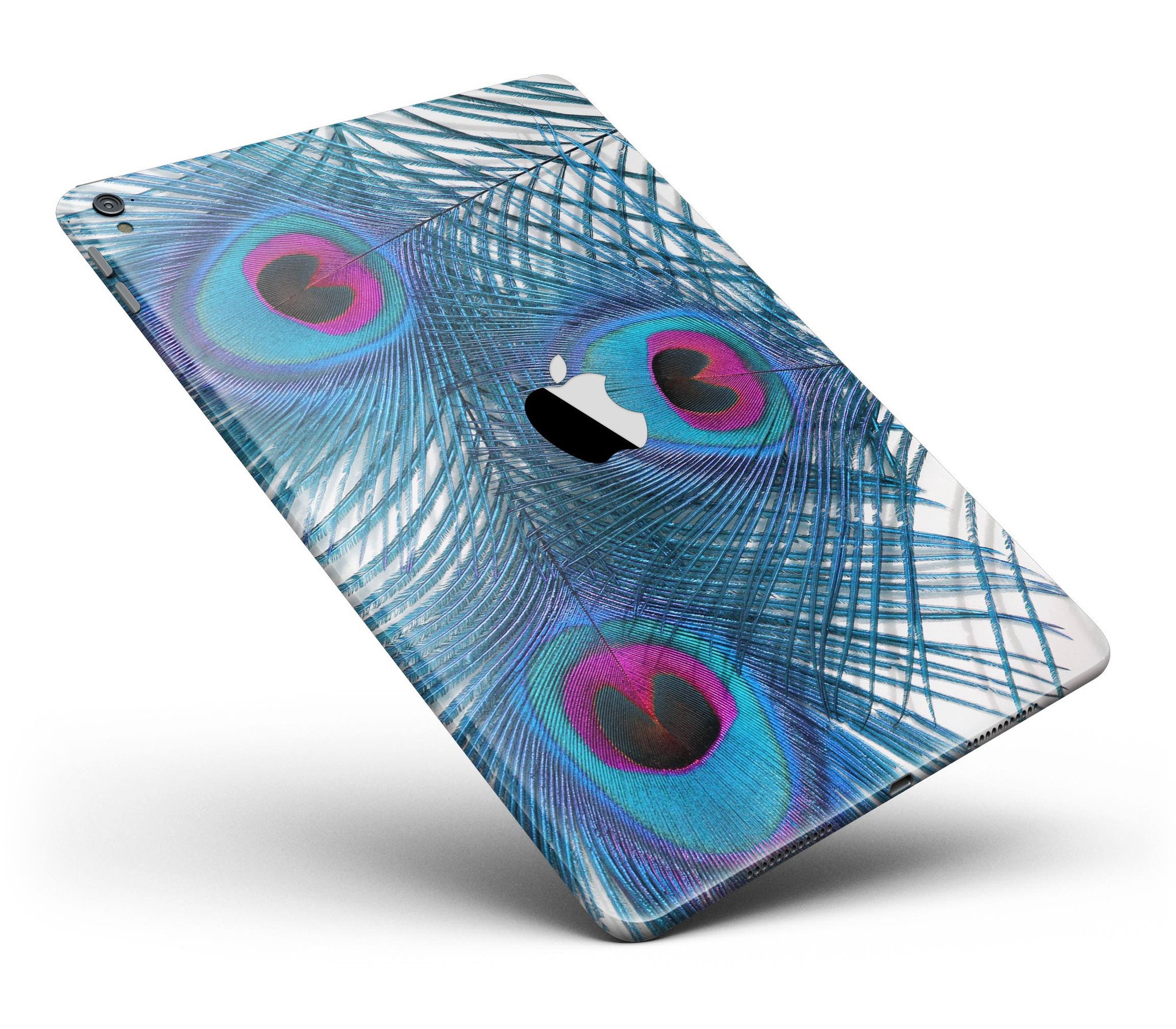 Blue Peacock Full Body Skin for iPad Pro, showcasing vibrant peacock design on premium vinyl material.