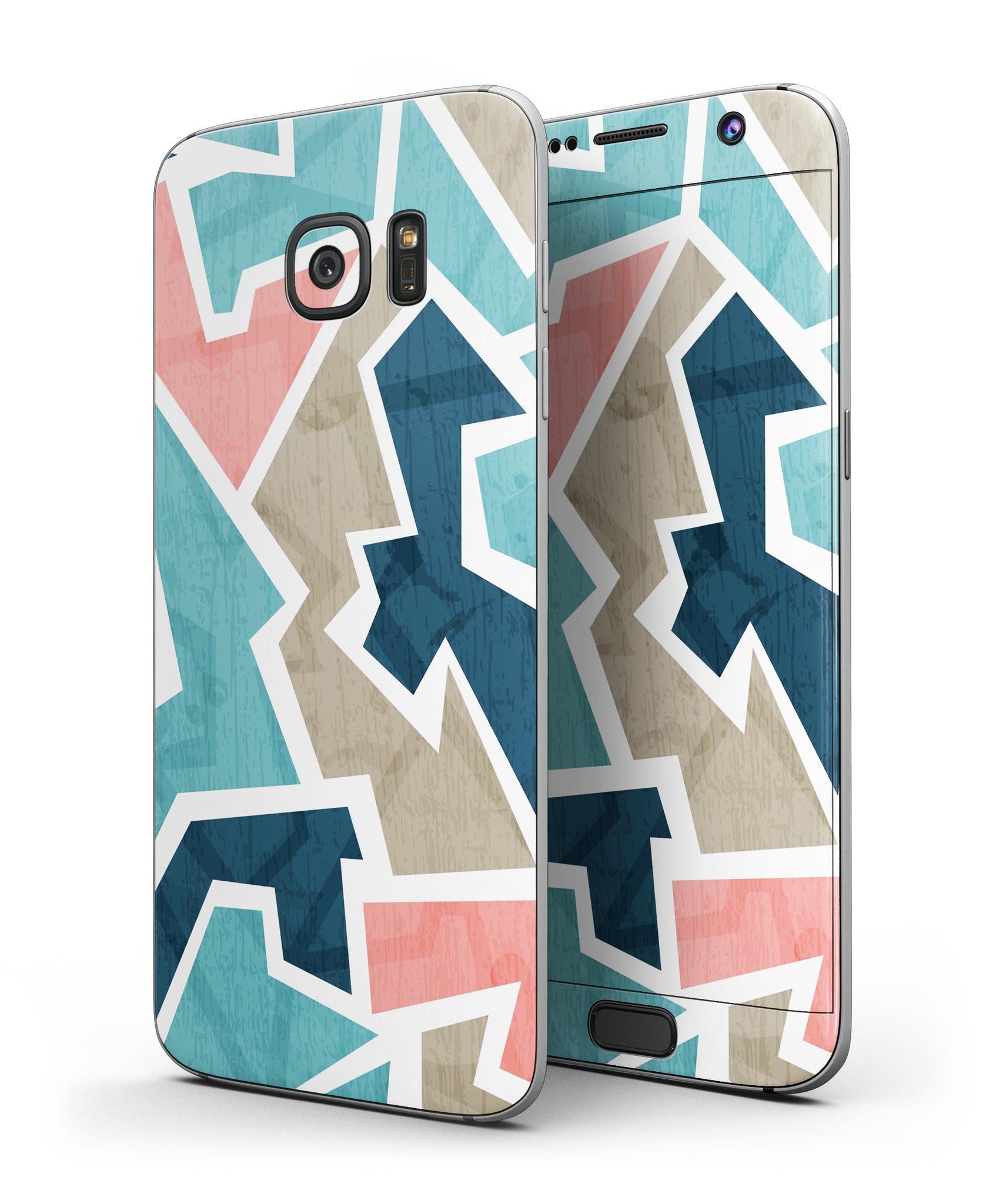 Blue Peacock Full Body Skin-Kit for Samsung Galaxy S7/S7 Edge, showcasing vibrant colors and premium vinyl material.