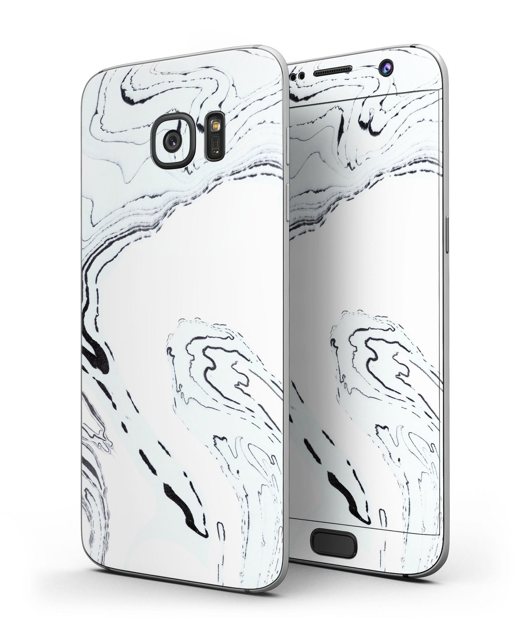 Blue and purple grunge skin kit for Samsung Galaxy S7 and S7 Edge, showcasing vibrant colors and stylish design.