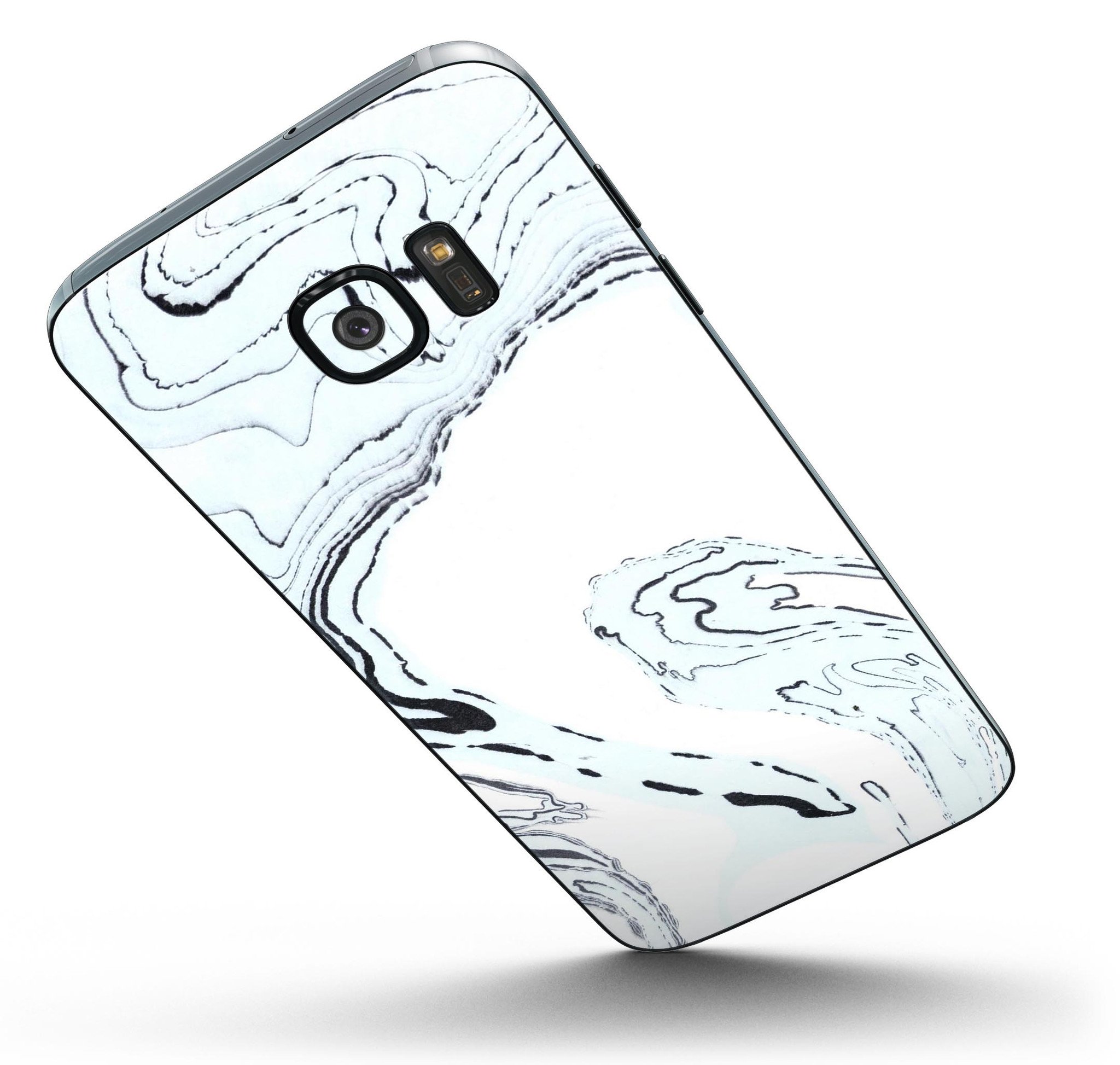 Blue and purple grunge skin kit for Samsung Galaxy S7 and S7 Edge, showcasing vibrant colors and stylish design.