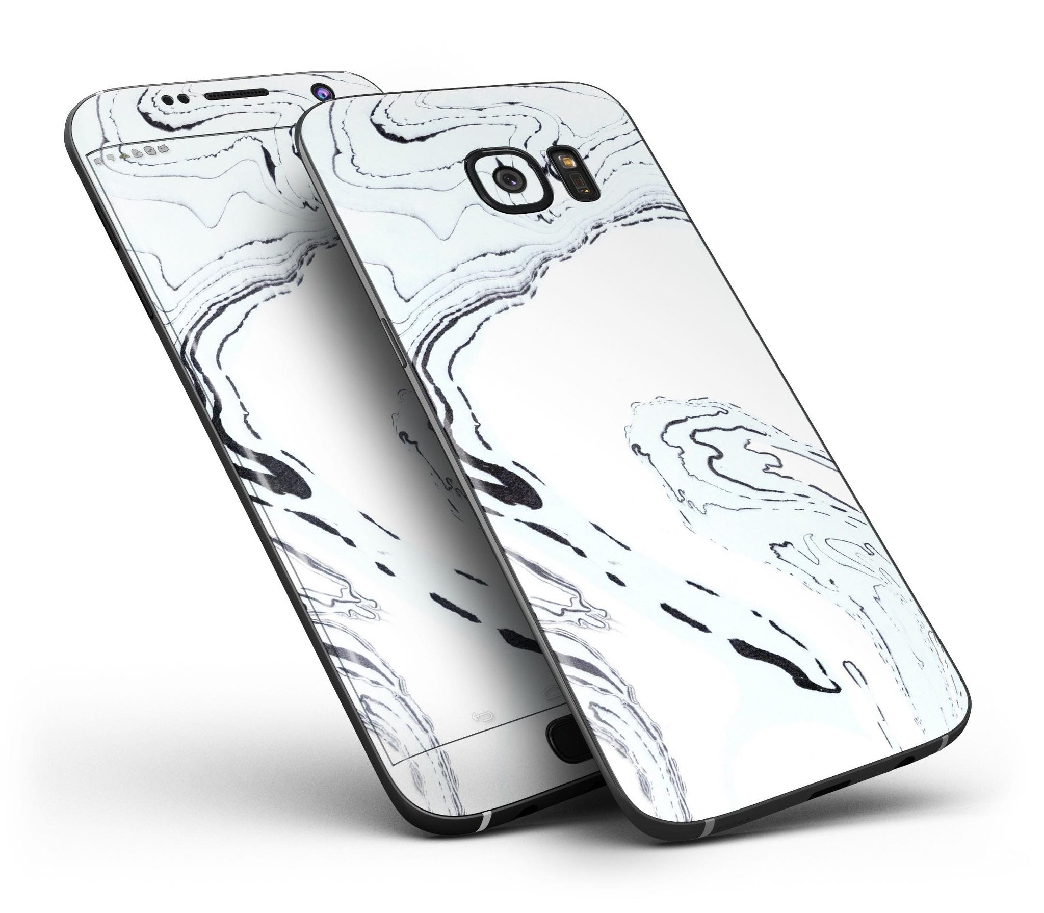 Blue and purple grunge skin kit for Samsung Galaxy S7 and S7 Edge, showcasing vibrant colors and stylish design.