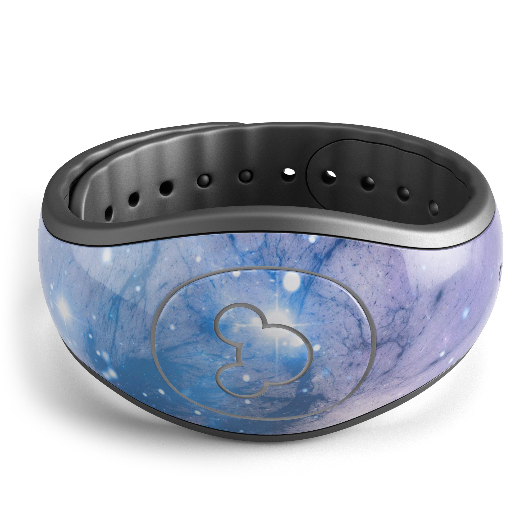 Blue and purple mixed universe decal skin wrap kit for Disney Magic Band, showcasing vibrant colors and a cosmic design.