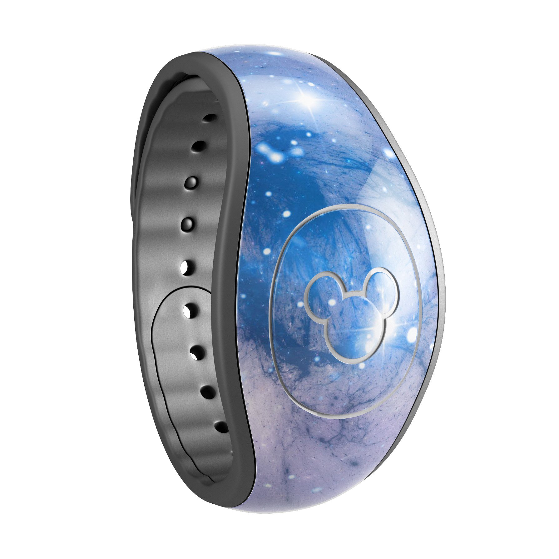 Blue and purple mixed universe decal skin wrap kit for Disney Magic Band, showcasing vibrant colors and a cosmic design.