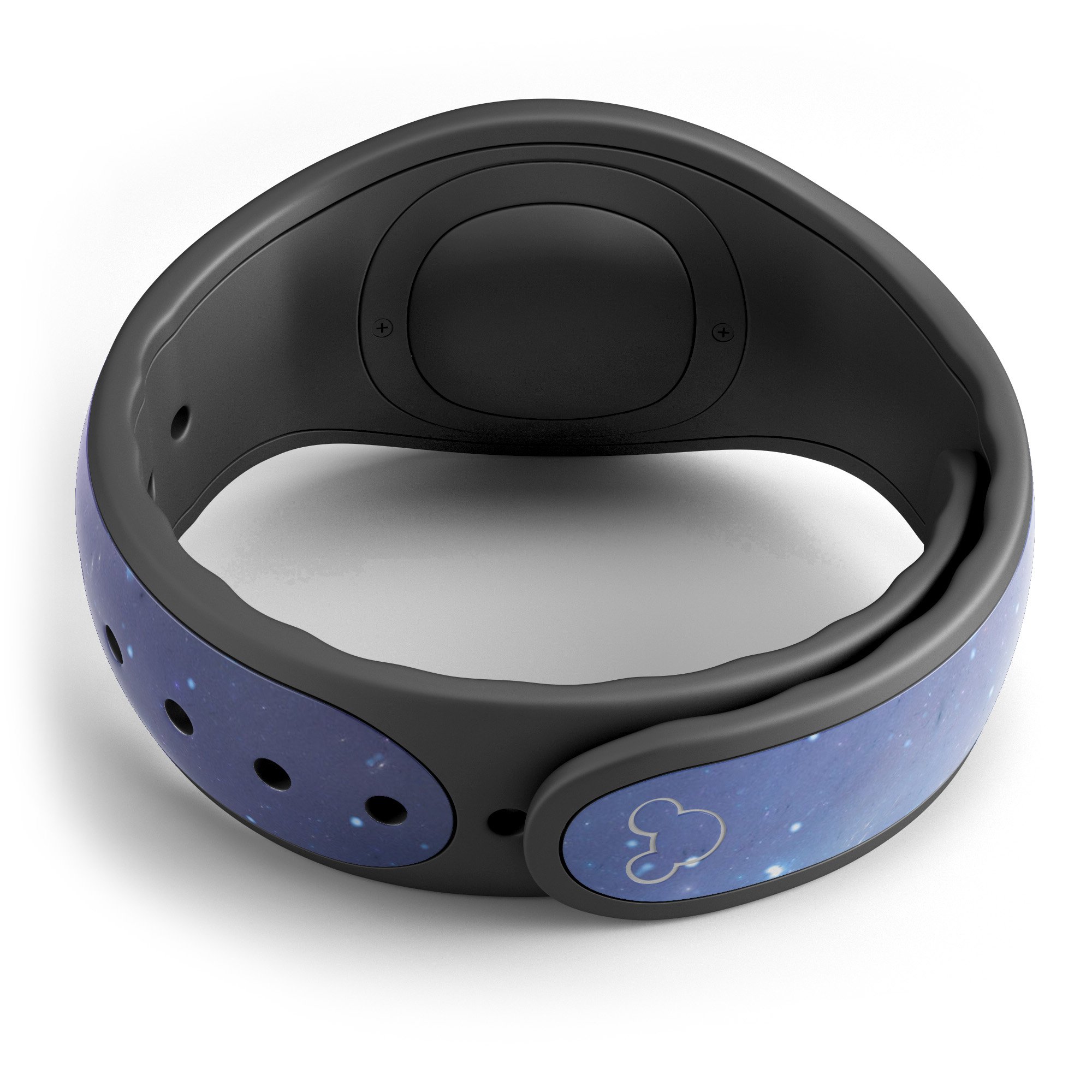 Blue and purple mixed universe decal skin wrap kit for Disney Magic Band, showcasing vibrant colors and a cosmic design.