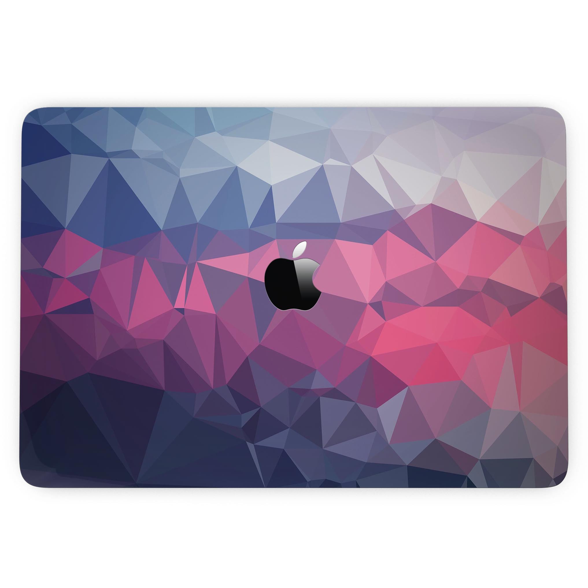 Blue Red Purple Geometric Skin Kit for MacBook Pro with Touch Bar, showcasing vibrant colors and geometric patterns.