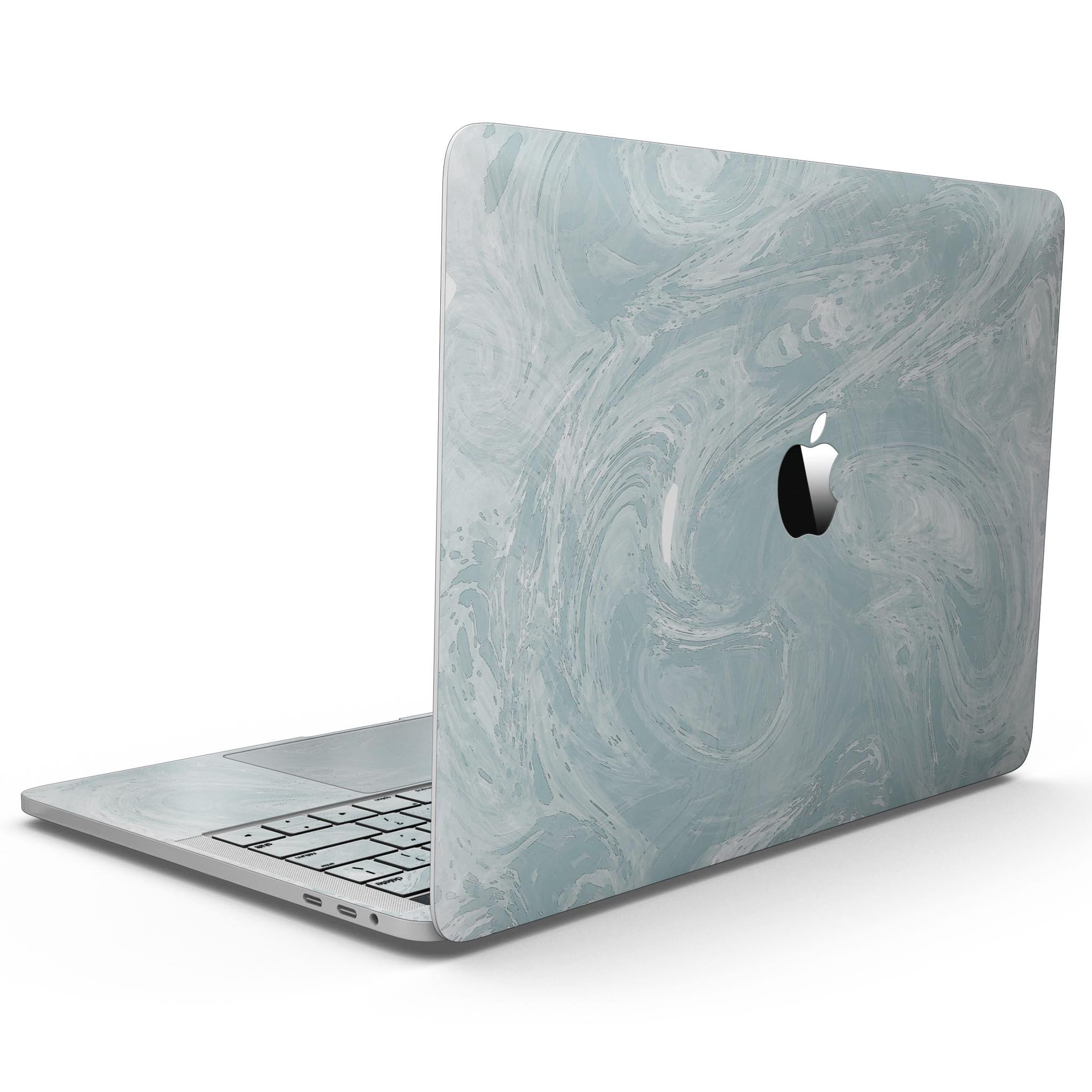 Blue Slate Marble Skin Kit for MacBook Pro with Touch Bar, showcasing a stylish marble design that fits perfectly on the device.