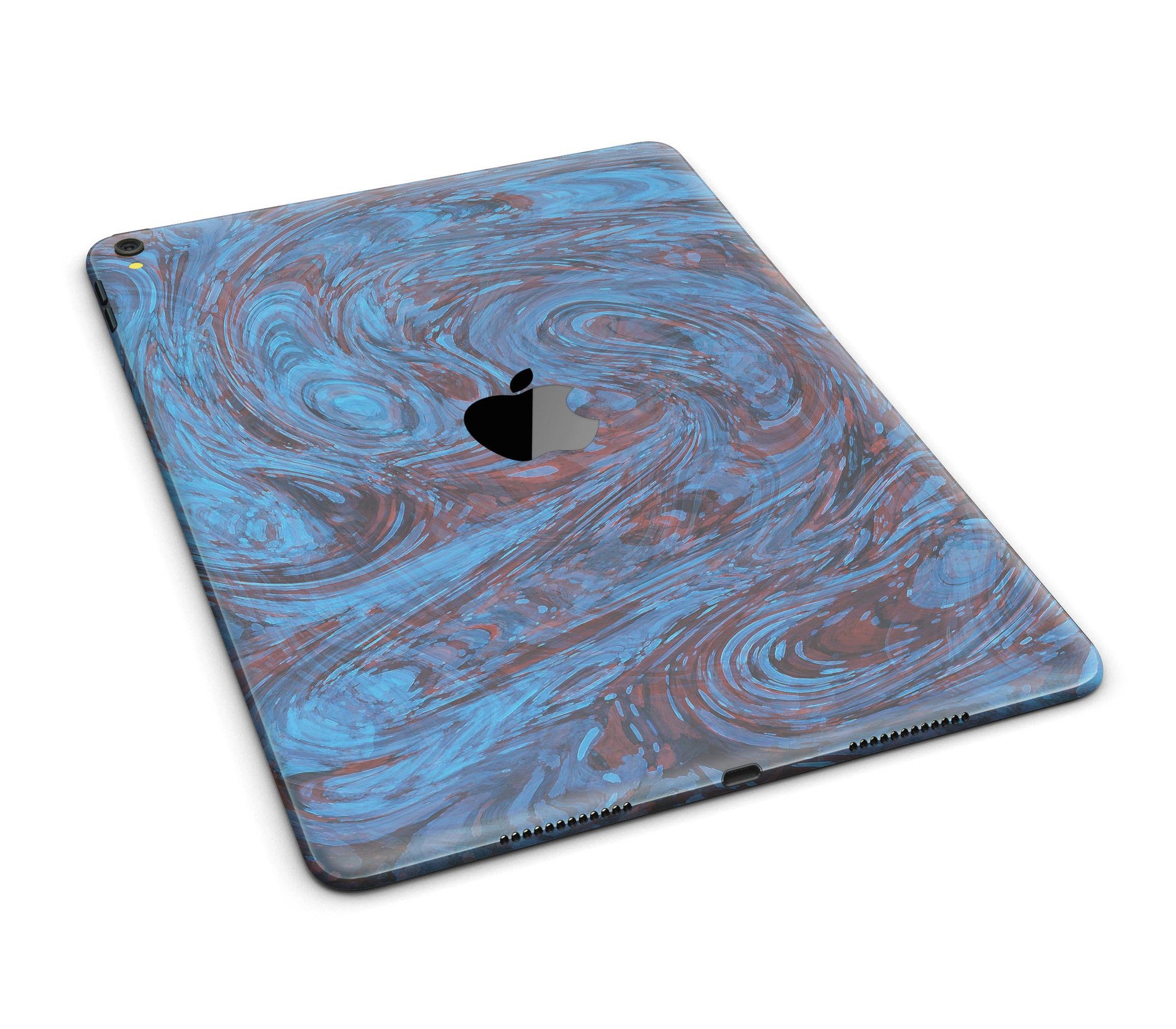 Blue Slate Marble Surface V41 Full Body Skin for iPad Pro, showcasing a stylish marble design with a premium vinyl finish.