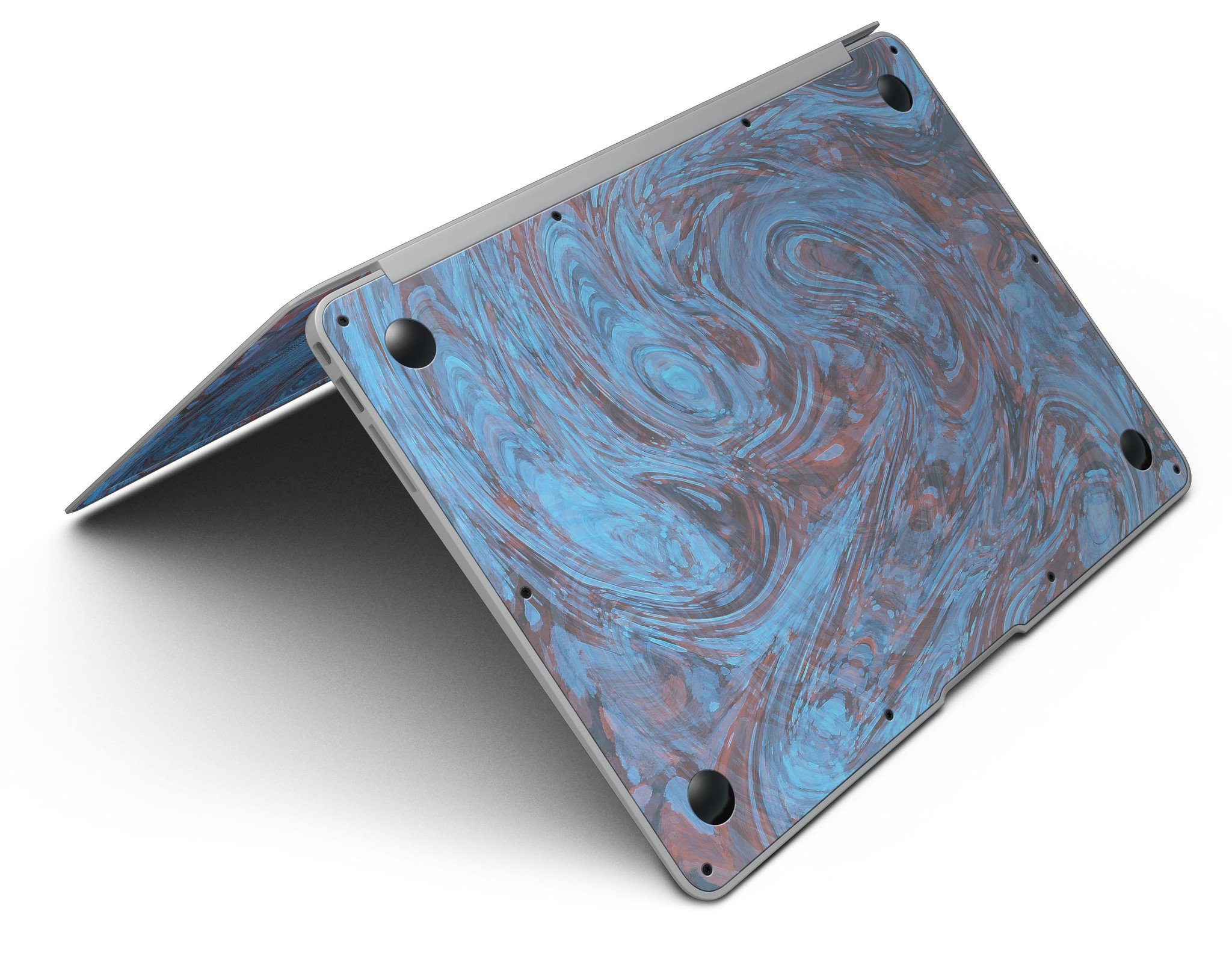 Blue Slate Marble Skin Kit for MacBook Air, showcasing a stylish marble design on a sleek laptop surface.