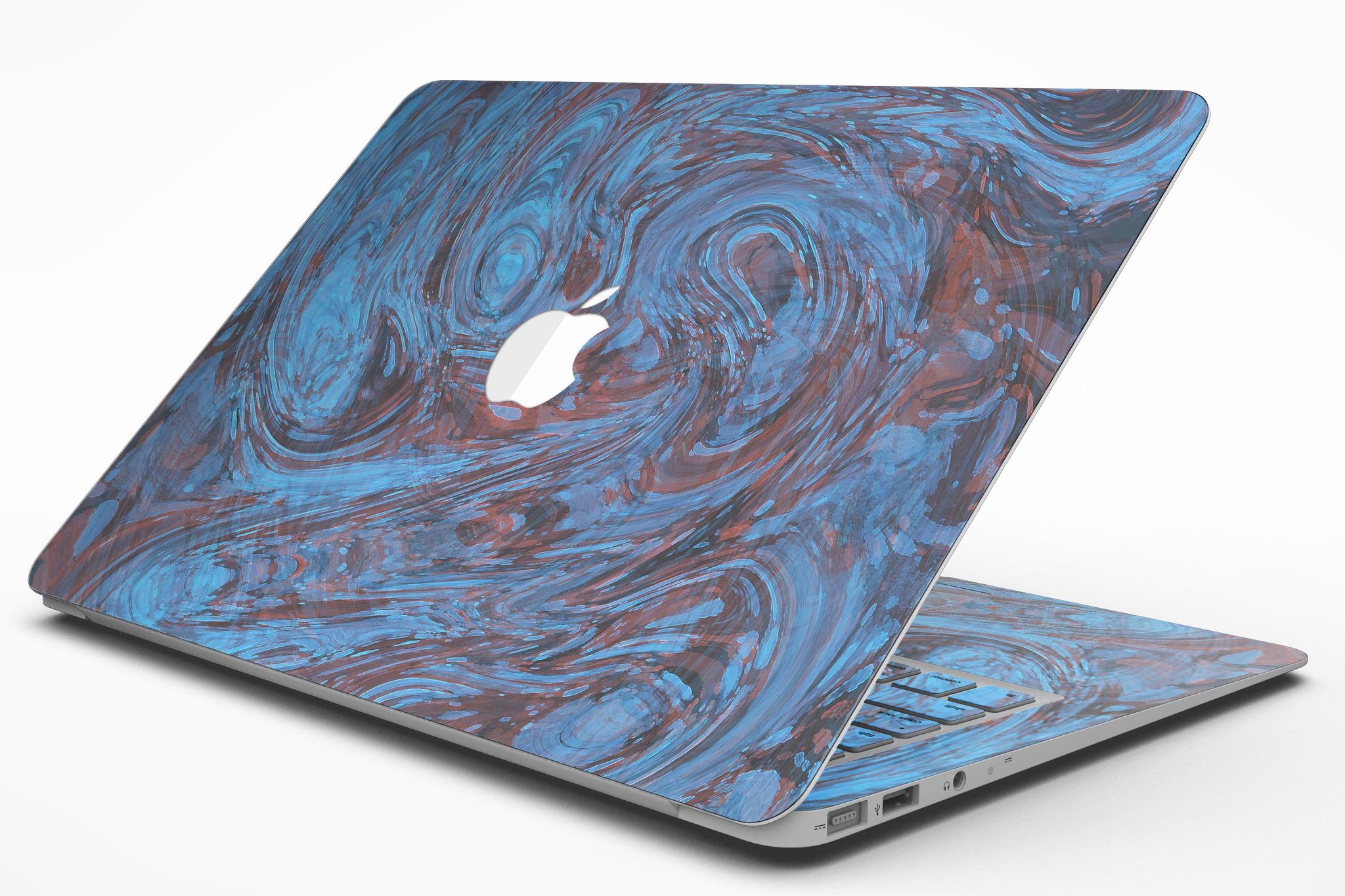 Blue Slate Marble Skin Kit for MacBook Air, showcasing a stylish marble design on a sleek laptop surface.