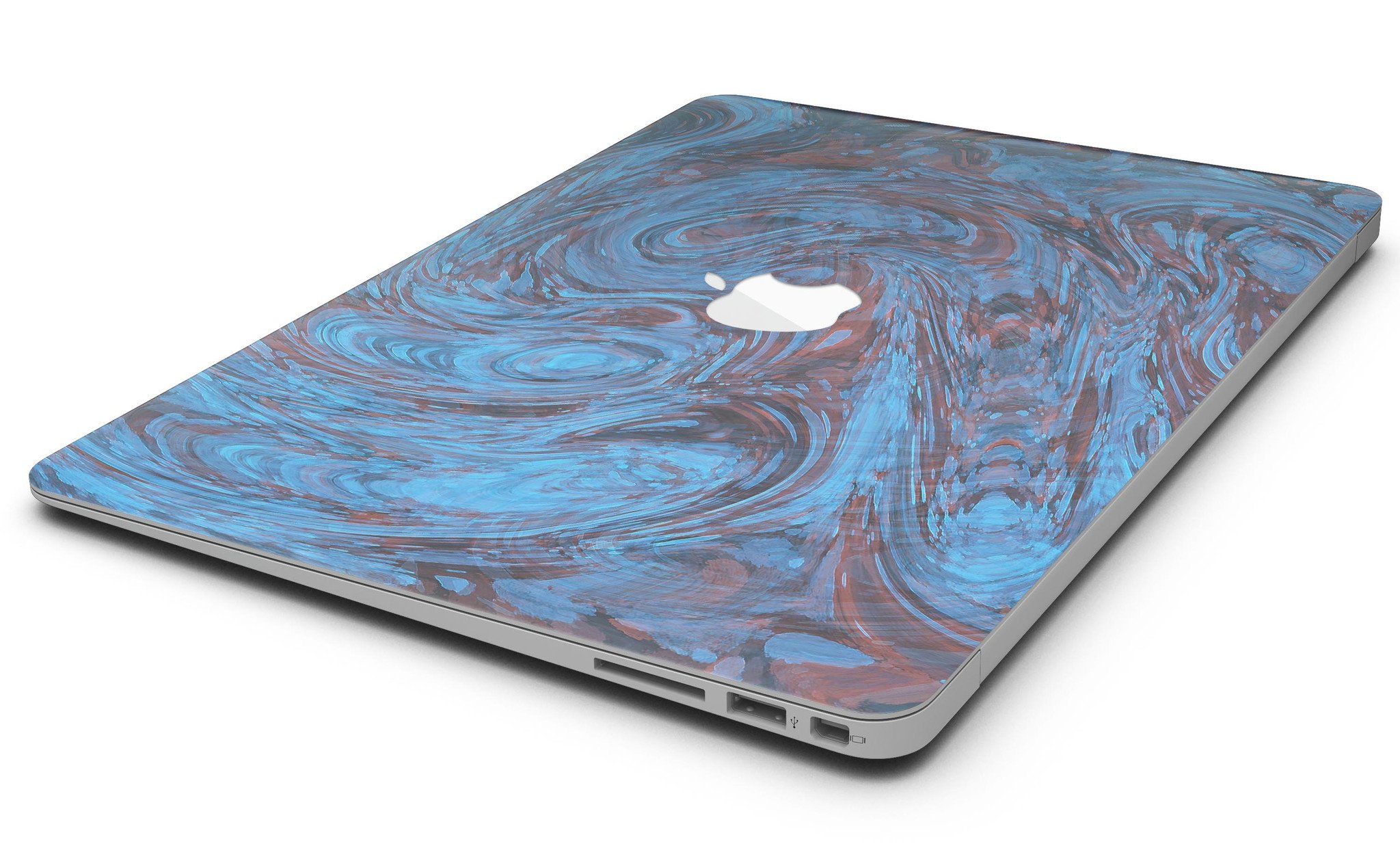 Blue Slate Marble Skin Kit for MacBook Air, showcasing a stylish marble design on a sleek laptop surface.