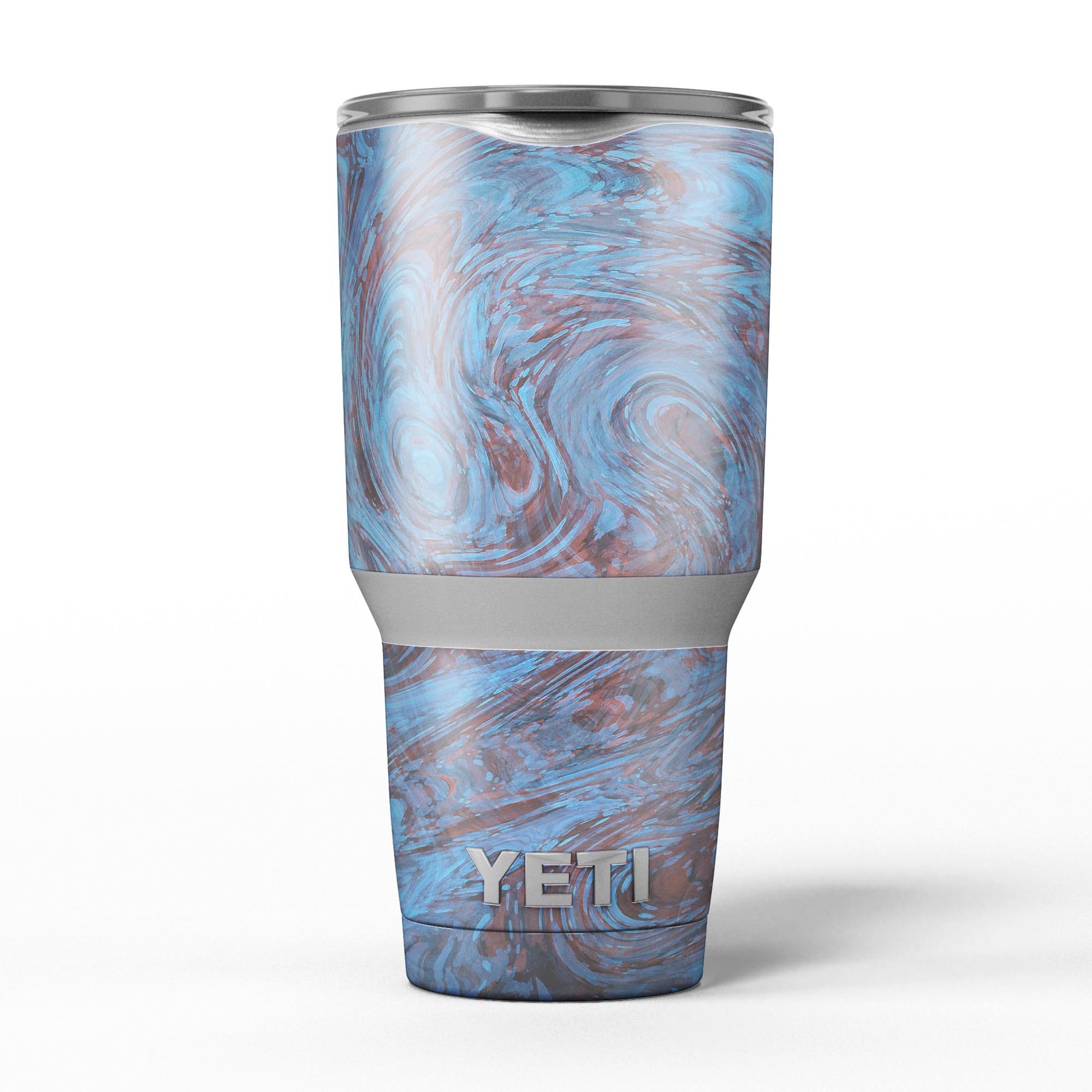 Blue Slate Marble Skin Decal Vinyl Wrap Kit for Yeti Cooler, showcasing a stylish and protective design.