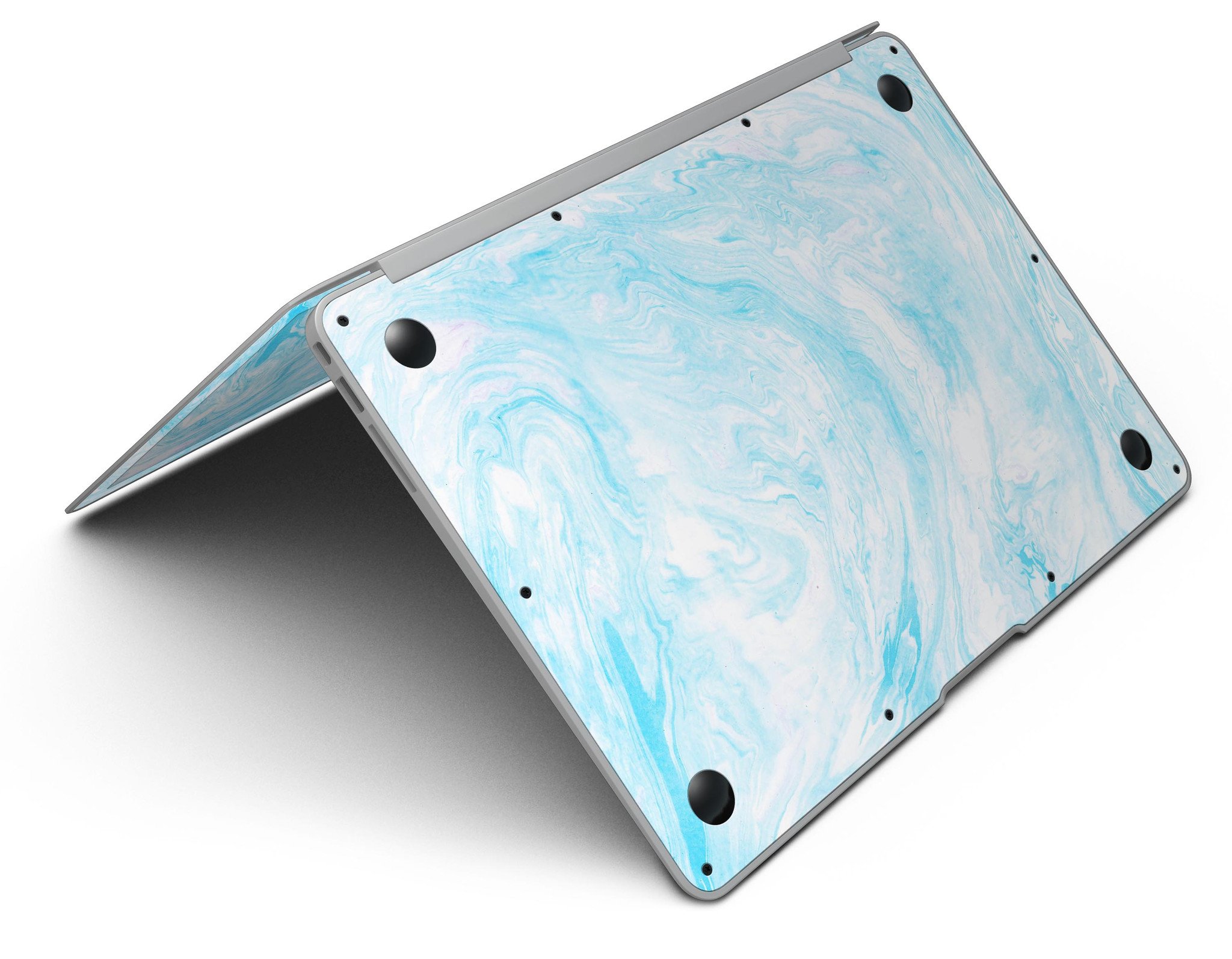 Blue Textured Marble Skin Kit for MacBook Air, showcasing a stylish design that protects the device from scratches.