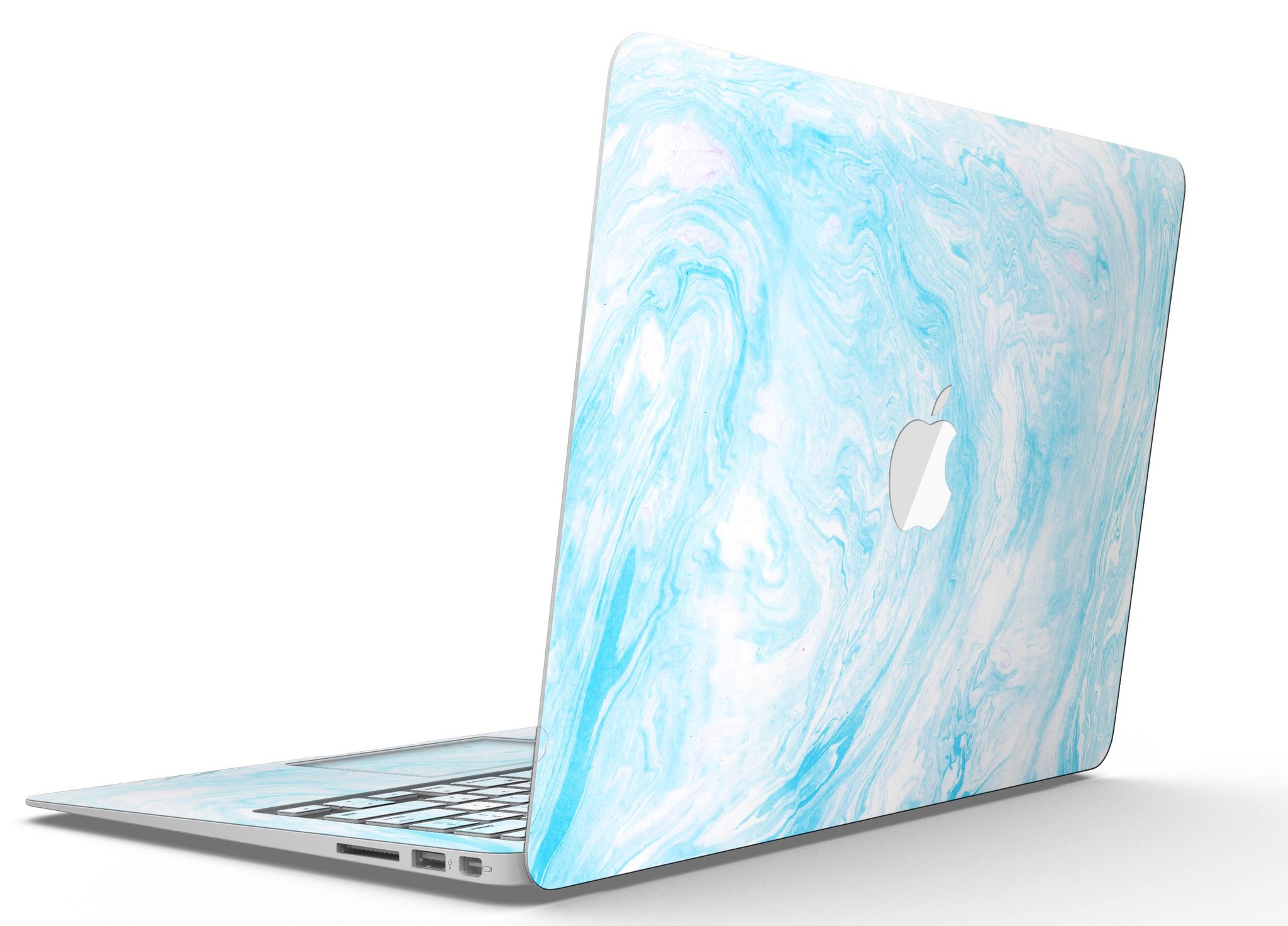 Blue Textured Marble Skin Kit for MacBook Air, showcasing a stylish design that protects the device from scratches.