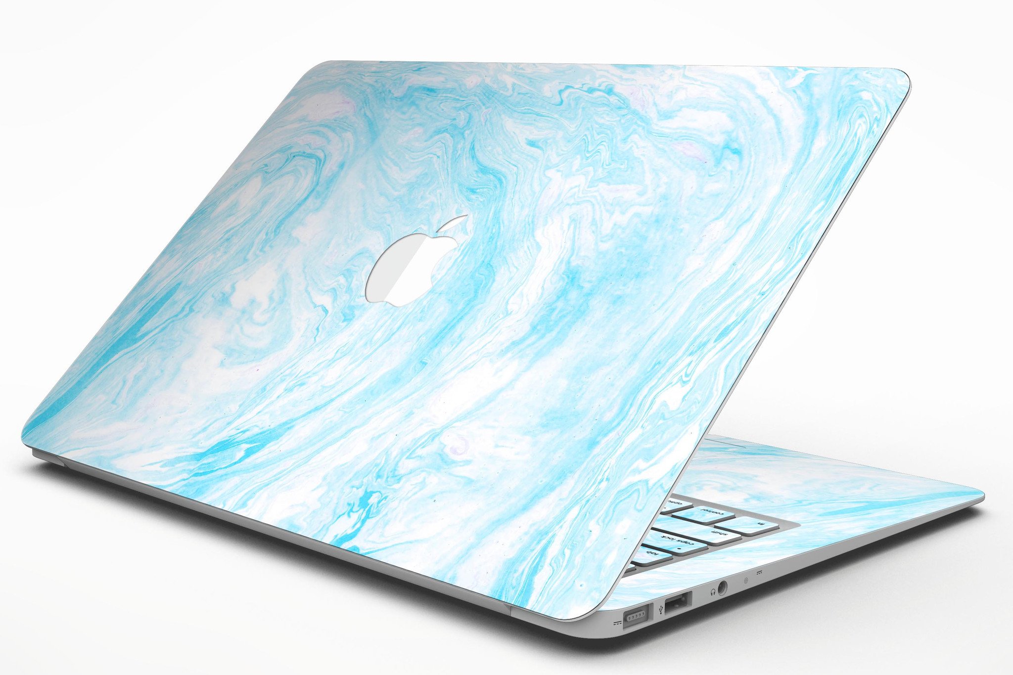 Blue Textured Marble Skin Kit for MacBook Air, showcasing a stylish design that protects the device from scratches.