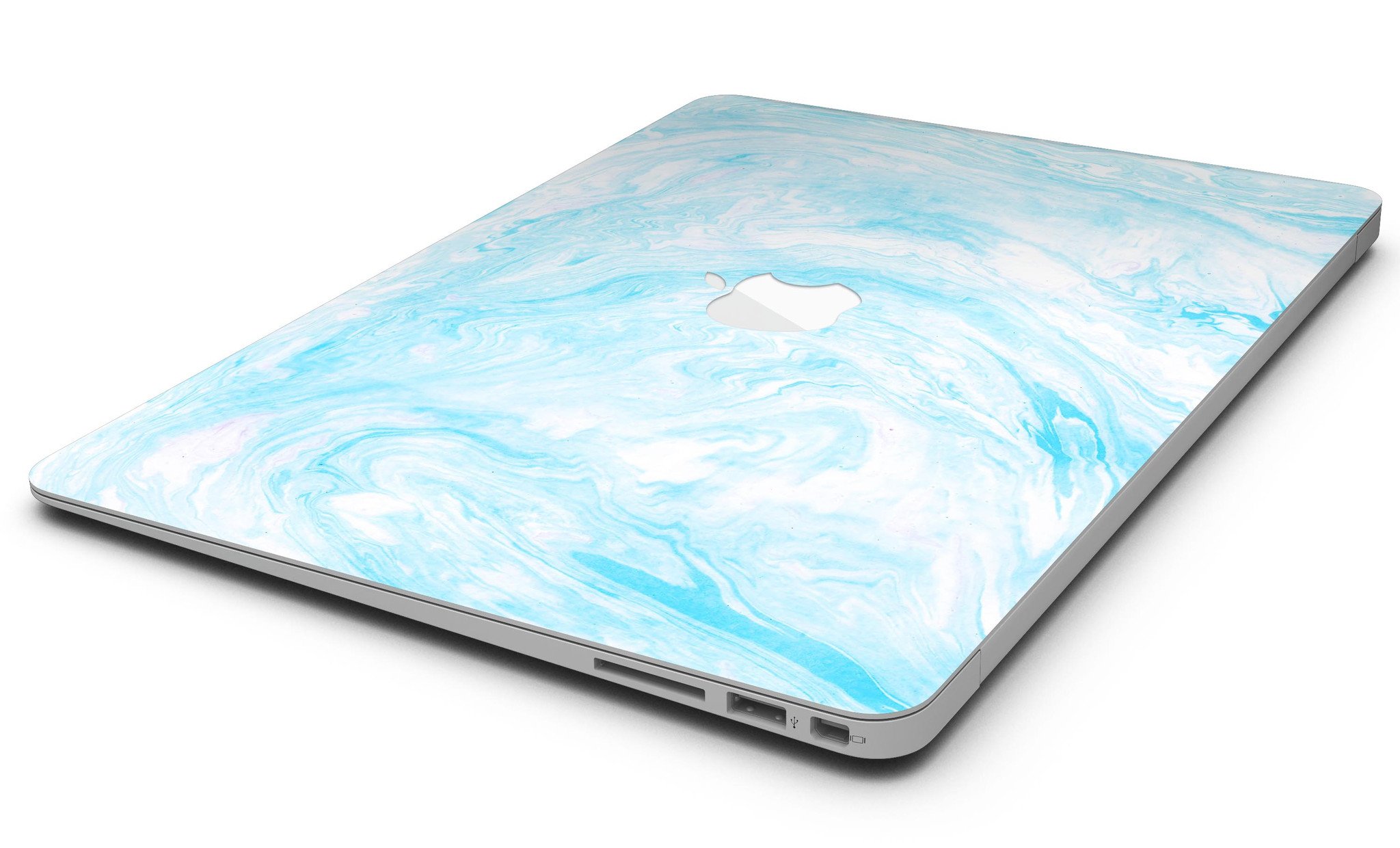 Blue Textured Marble Skin Kit for MacBook Air, showcasing a stylish design that protects the device from scratches.